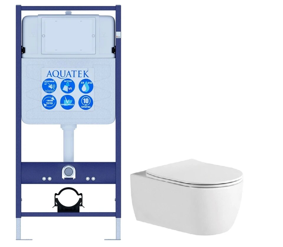 Комплект инсталляция Aquatek Standart INS-0000012 + унитаз Aquatek Европа AQ1106L-00 безободковый, Белый, AQ1106L-00 + INS-0000012 (Set AQUATEK Европа New)
Комплект инсталляция Aquatek Standart INS-0000012 + унитаз Aquatek Европа AQ1106L-00 безободковый, Белый, AQ1106L-00 + INS-0000012 (Set AQUATEK Европа New)
