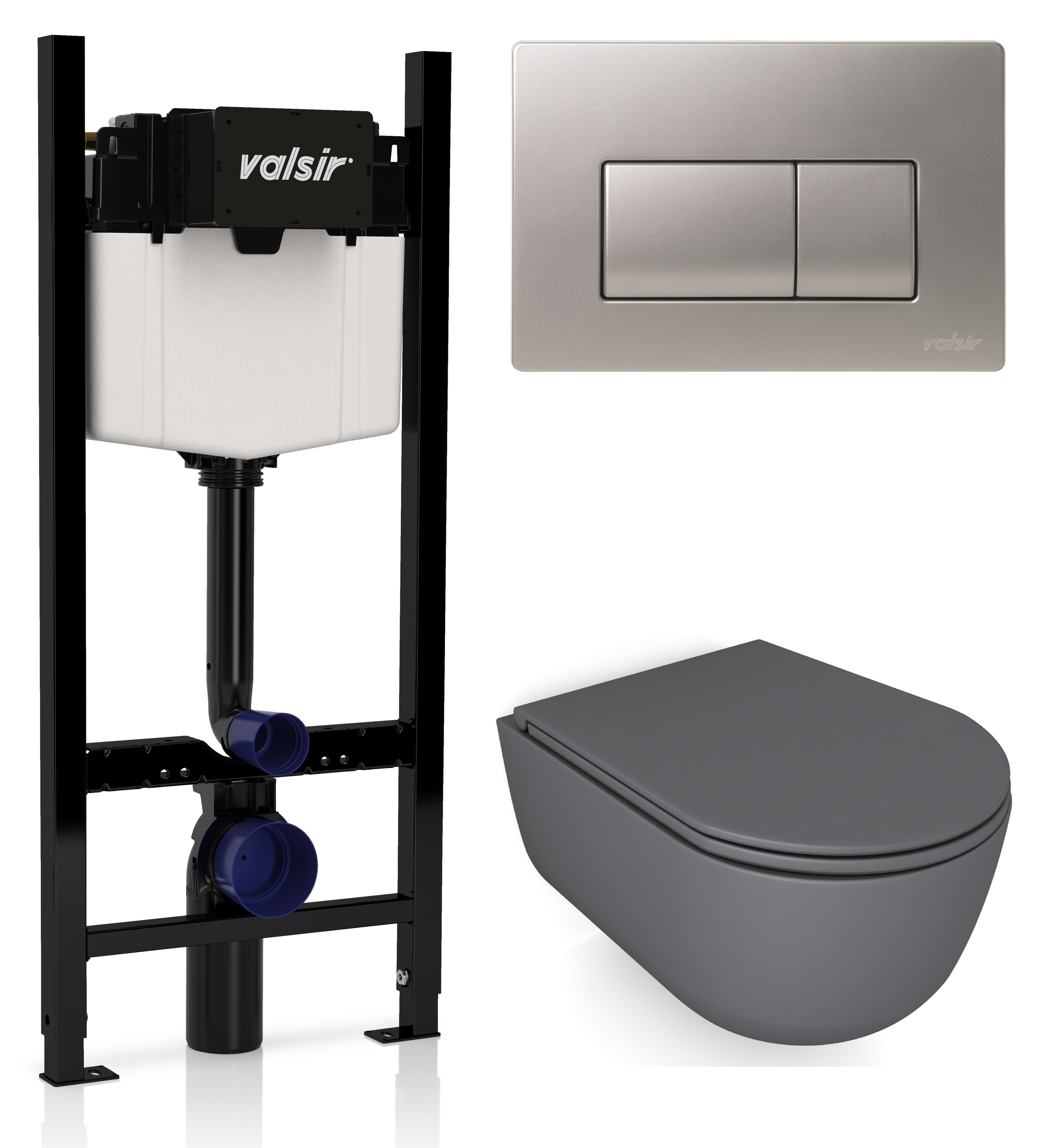 Комплект унитаз с инсталляцией Valsir KIT VSCrM 7334GM Slim P1 + сиденье + кнопка хром матовый, Серый матовый, KIT VSCrM 7334GM Slim P1
Комплект унитаз с инсталляцией Valsir KIT VSCrM 7334GM Slim P1 + сиденье + кнопка хром матовый, Серый матовый, KIT VSCrM 7334GM Slim P1