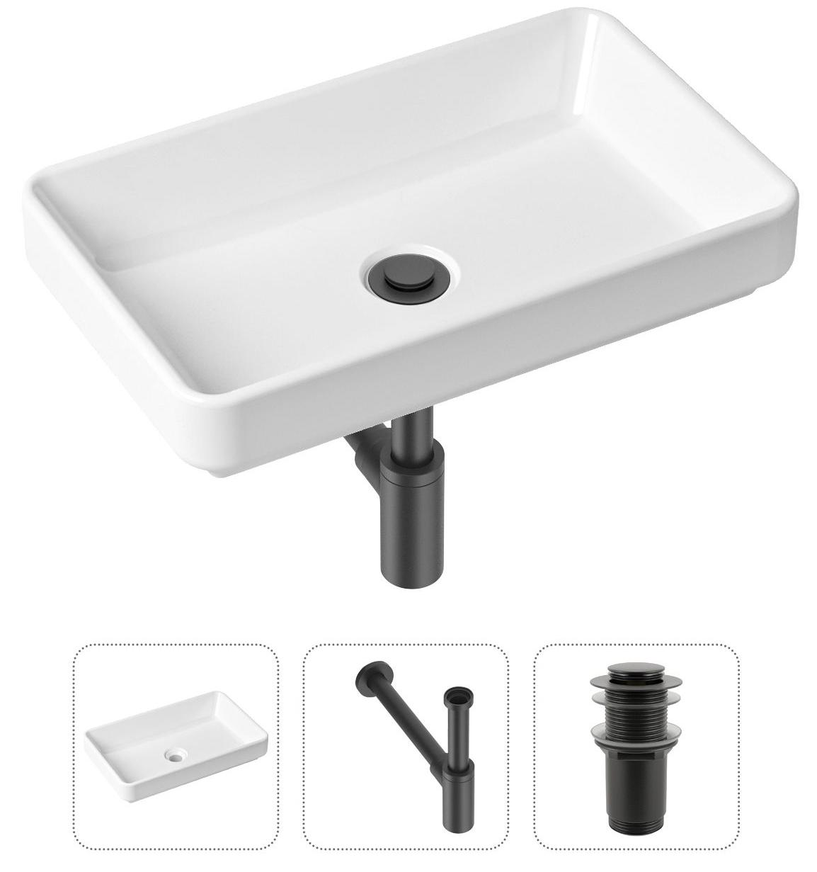 Комплект 3 в 1 Lavinia Boho Bathroom Sink 21520115: накладная фарфоровая раковина 55 см, металлический сифон, донный клапан, Белый, 21520115
Комплект 3 в 1 Lavinia Boho Bathroom Sink 21520115: накладная фарфоровая раковина 55 см, металлический сифон, донный клапан, Белый, 21520115