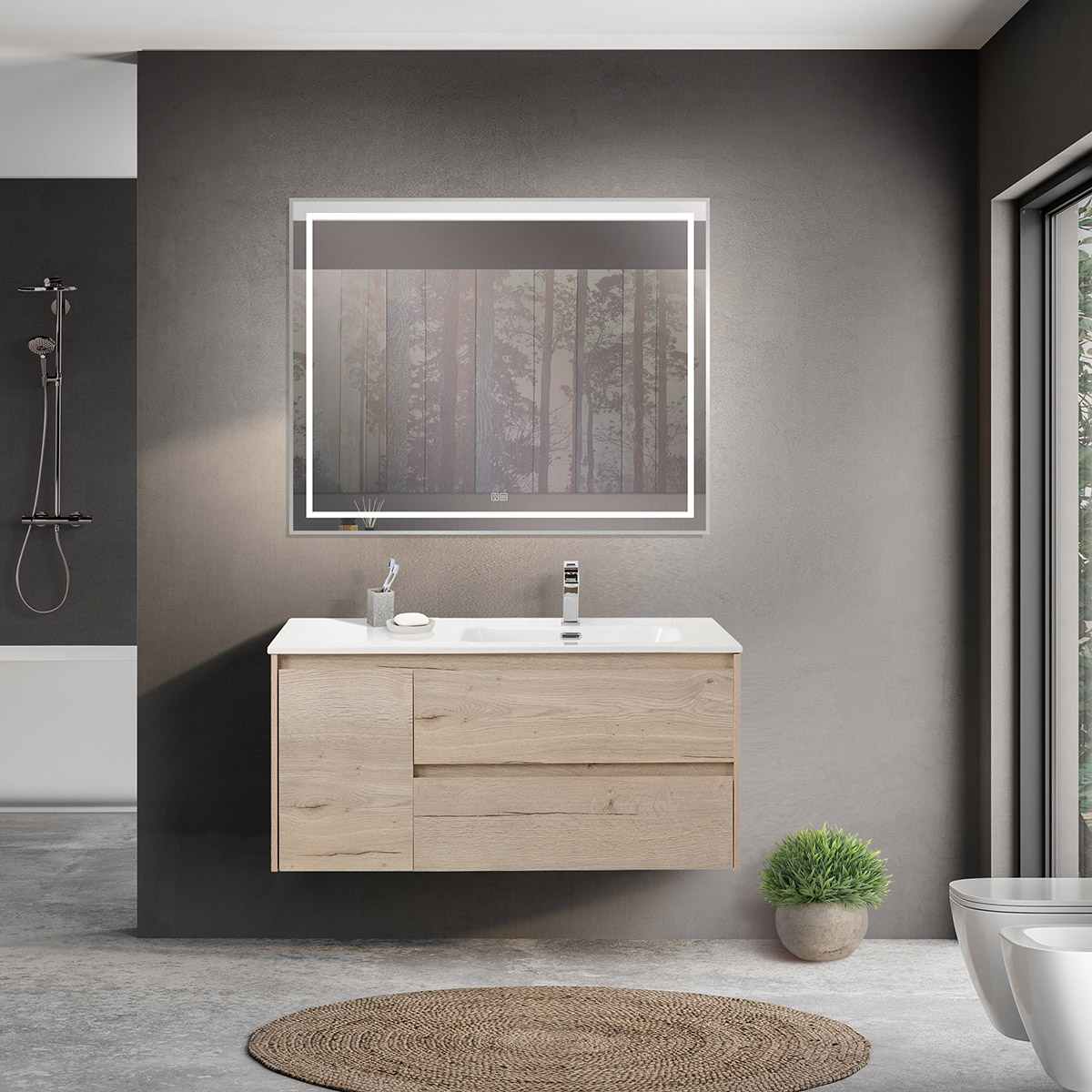 Мебель для ванной Belbagno Kraft 100 R подвесная, Rovere Galifax Bianco, Светлое дерево, KRAFT-1000-2C-1A-SO-RGB-R
Мебель для ванной Belbagno Kraft 100 R подвесная, Rovere Galifax Bianco, Светлое дерево, KRAFT-1000-2C-1A-SO-RGB-R