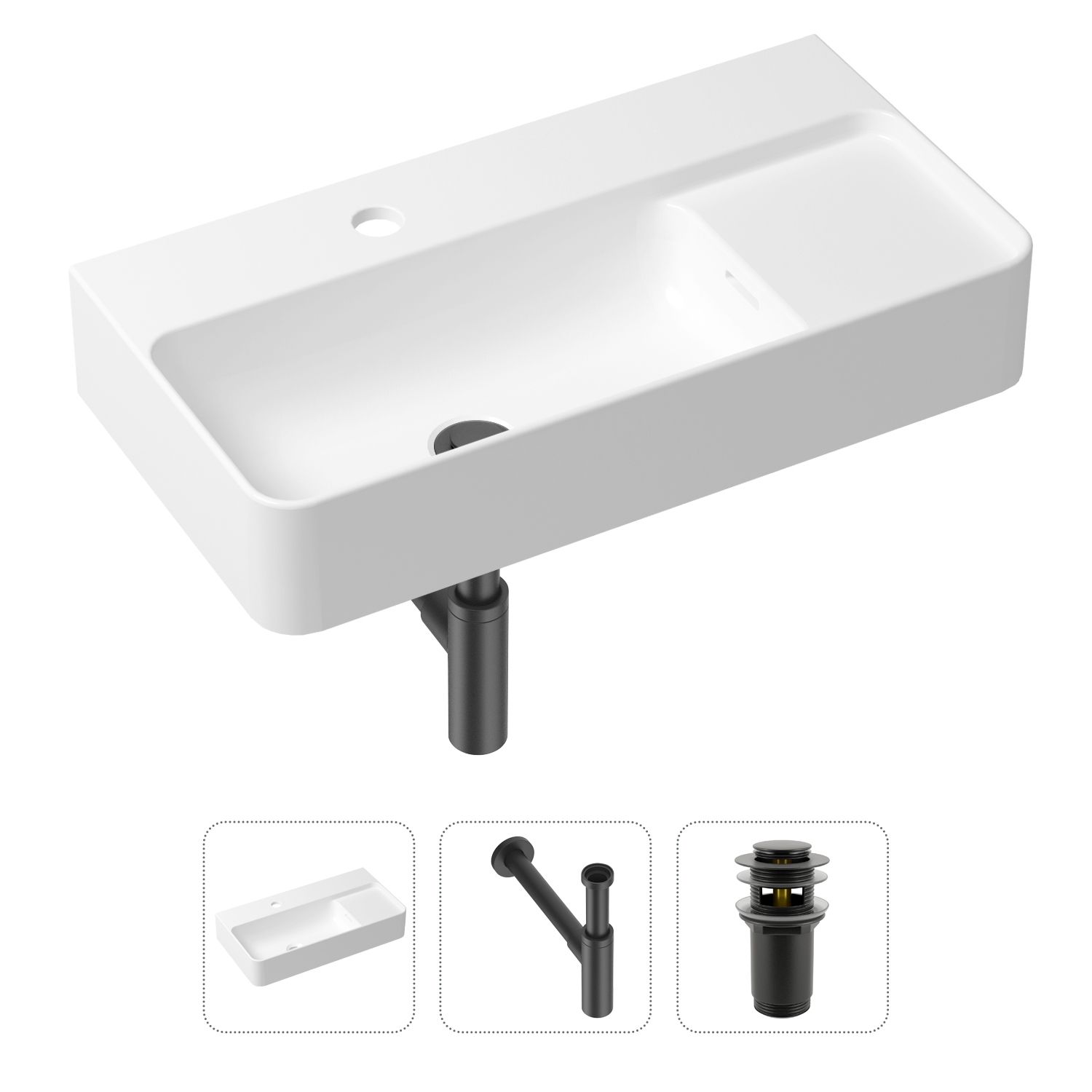 Комплект 3 в 1 Lavinia Boho Bathroom Sink 21520524: накладная фарфоровая раковина 60 см, металлический сифон, донный клапан, Белый, 21520524
Комплект 3 в 1 Lavinia Boho Bathroom Sink 21520524: накладная фарфоровая раковина 60 см, металлический сифон, донный клапан, Белый, 21520524