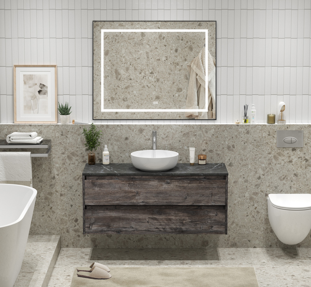 Мебель для ванной BelBagno Kraft 120 с отверстием под смеситель, подвесная, 2 ящика, Pino Pasadena, Темное дерево, KRAFT-1200-2C-SO-PP
Мебель для ванной BelBagno Kraft 120 с отверстием под смеситель, подвесная, 2 ящика, Pino Pasadena, Темное дерево, KRAFT-1200-2C-SO-PP