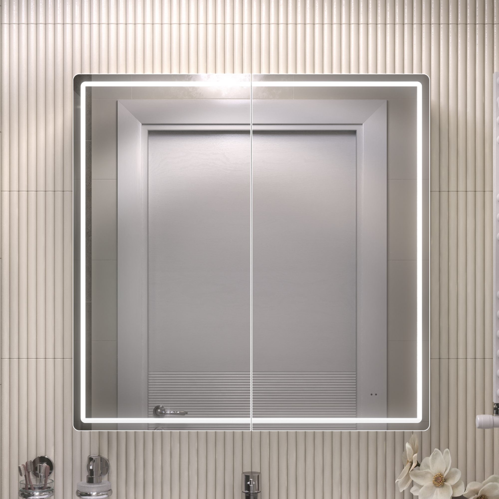 Зеркало-шкаф Vigo Geometry Comfort 80 с LED подсветкой, бесконтактное включение (на взмах), функция антизапотевания, Белый матовый, 221
Зеркало-шкаф Vigo Geometry Comfort 80 с LED подсветкой, бесконтактное включение (на взмах), функция антизапотевания, Белый матовый, 221