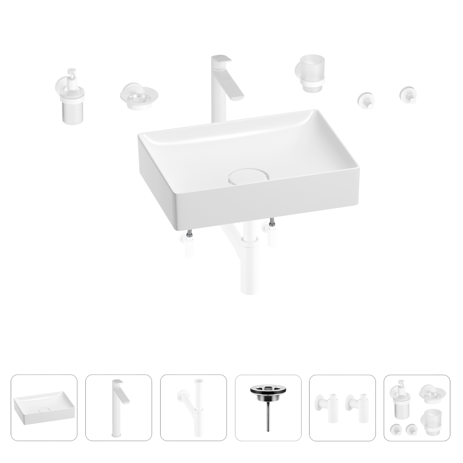 Раковина для ванной Wellsee Pure BY Wellsee 201006415 в наборе 9 в 1, Белый, 201006415
Раковина для ванной Wellsee Pure BY Wellsee 201006415 в наборе 9 в 1, Белый, 201006415