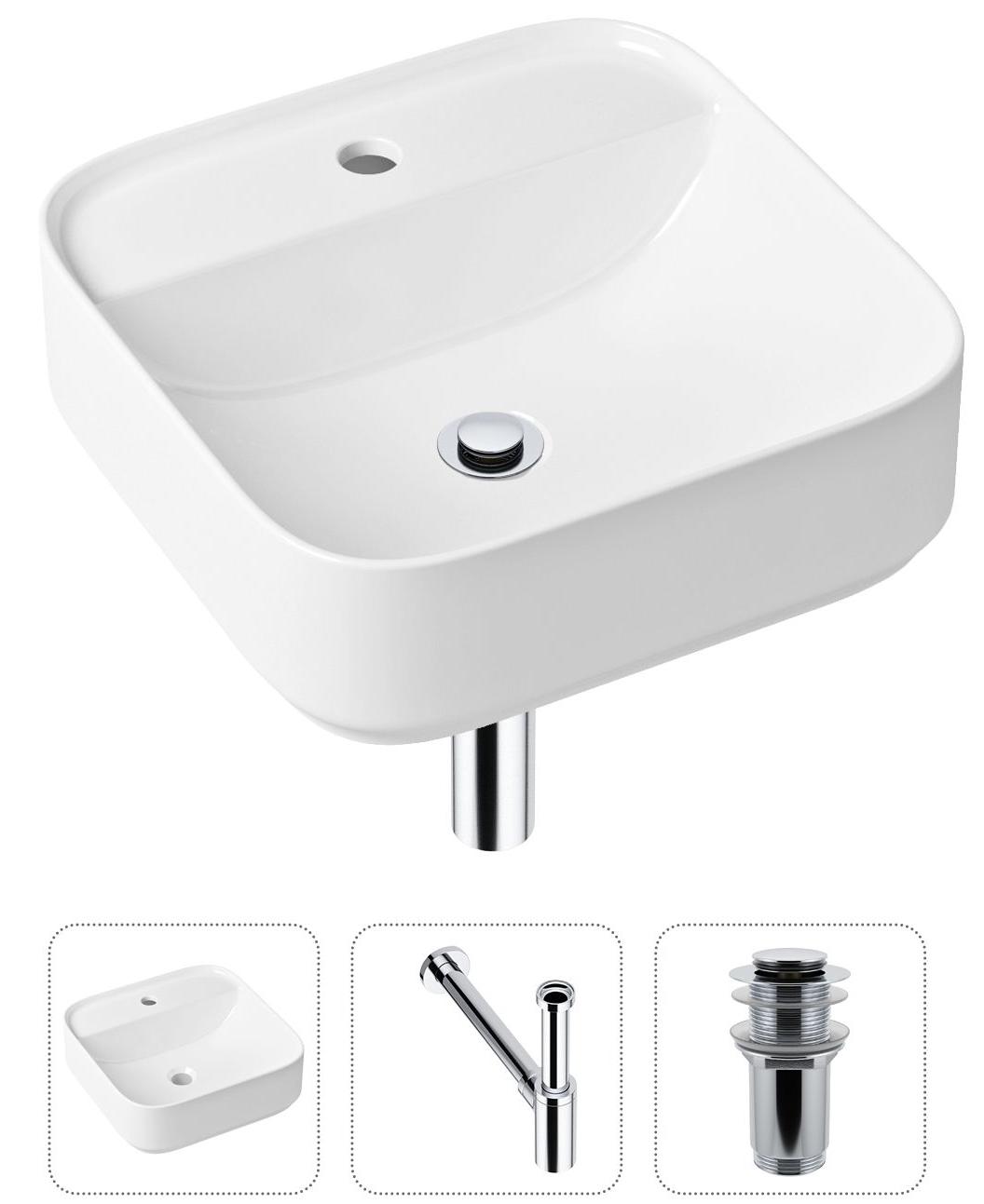 Комплект 3 в 1 Lavinia Boho Bathroom Sink 21520275: накладная фарфоровая раковина 42 см, металлический сифон, донный клапан, Белый, 21520275
Комплект 3 в 1 Lavinia Boho Bathroom Sink 21520275: накладная фарфоровая раковина 42 см, металлический сифон, донный клапан, Белый, 21520275