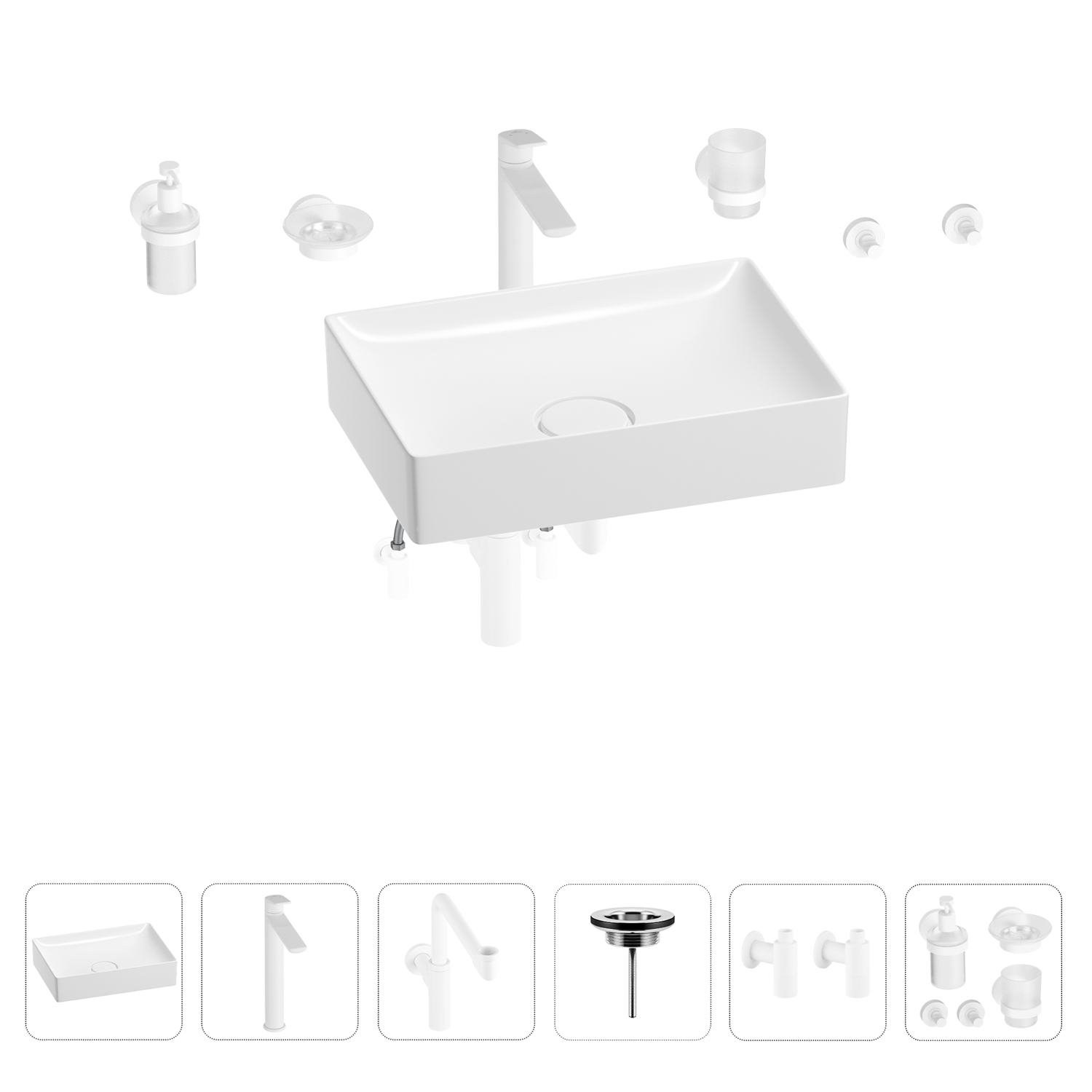 Раковина для ванной Wellsee Pure BY Wellsee 201006435 в наборе 9 в 1, Белый, 201006435
Раковина для ванной Wellsee Pure BY Wellsee 201006435 в наборе 9 в 1, Белый, 201006435