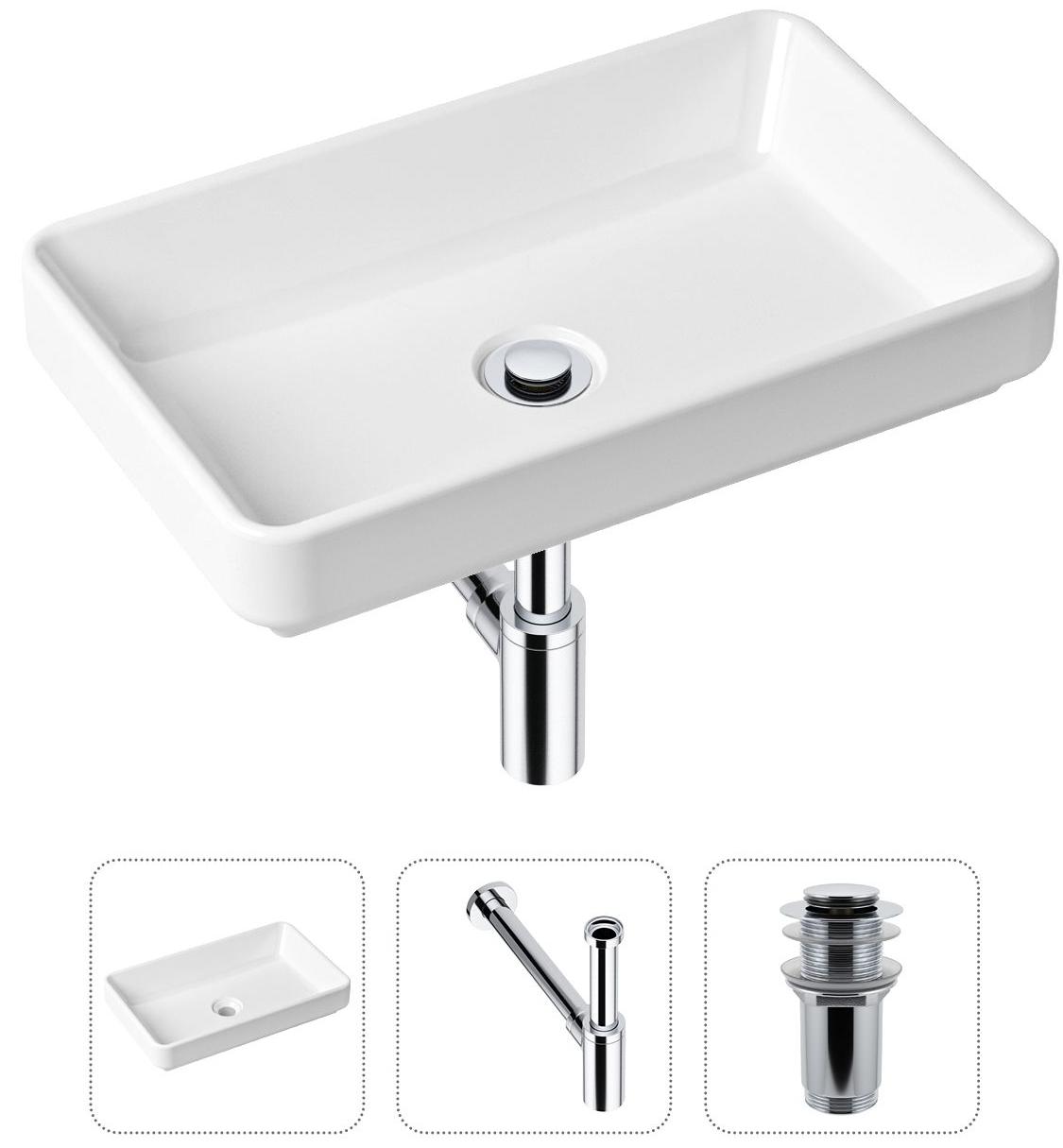 Комплект 3 в 1 Lavinia Boho Bathroom Sink 21520113: накладная фарфоровая раковина 55 см, металлический сифон, донный клапан, Белый, 21520113
Комплект 3 в 1 Lavinia Boho Bathroom Sink 21520113: накладная фарфоровая раковина 55 см, металлический сифон, донный клапан, Белый, 21520113