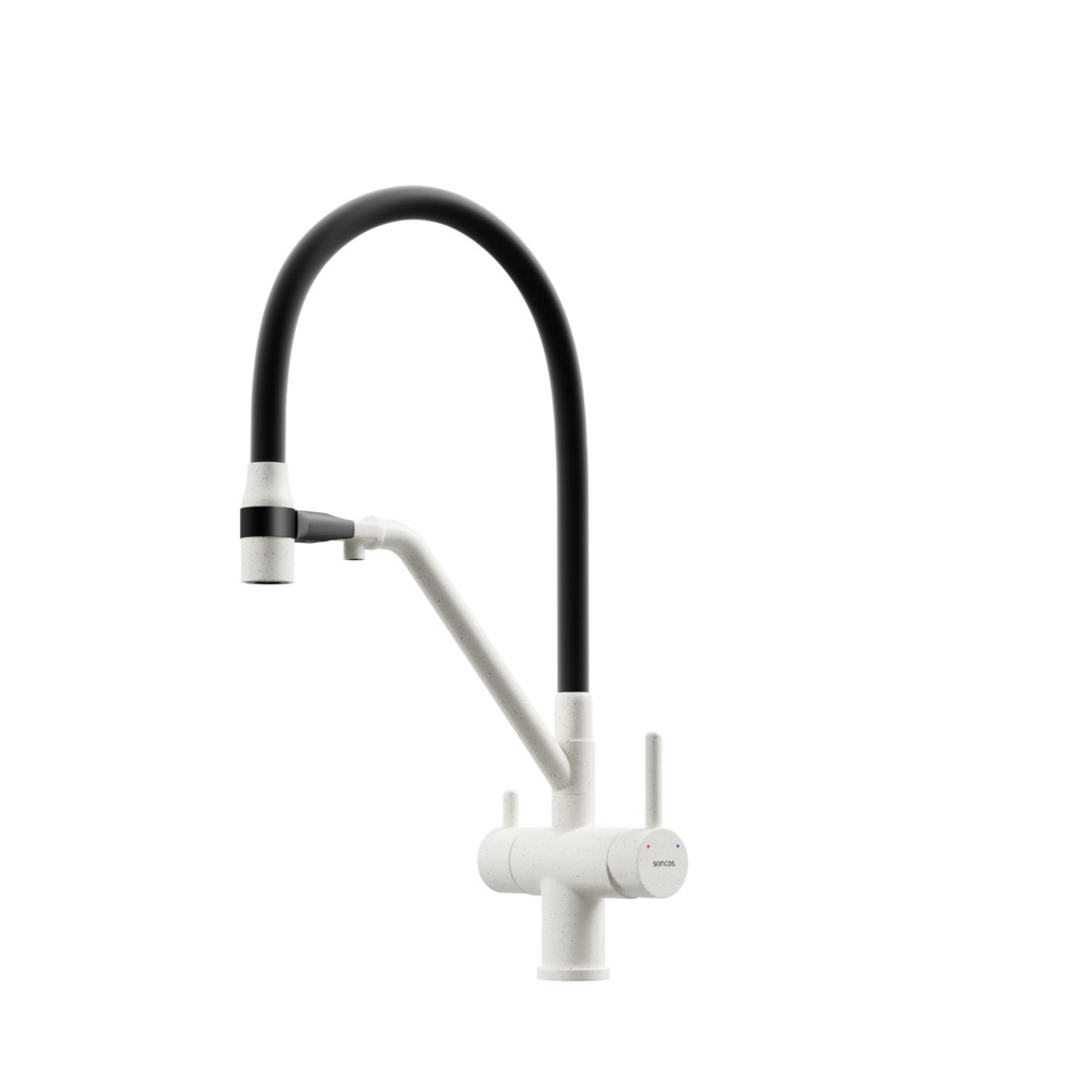 Смеситель Sancos Dora SC4003GR для кухонной мойки, с гибким изливом, белый гранит, Белый матовый, SC4003GR
Смеситель Sancos Dora SC4003GR для кухонной мойки, с гибким изливом, белый гранит, Белый матовый, SC4003GR
