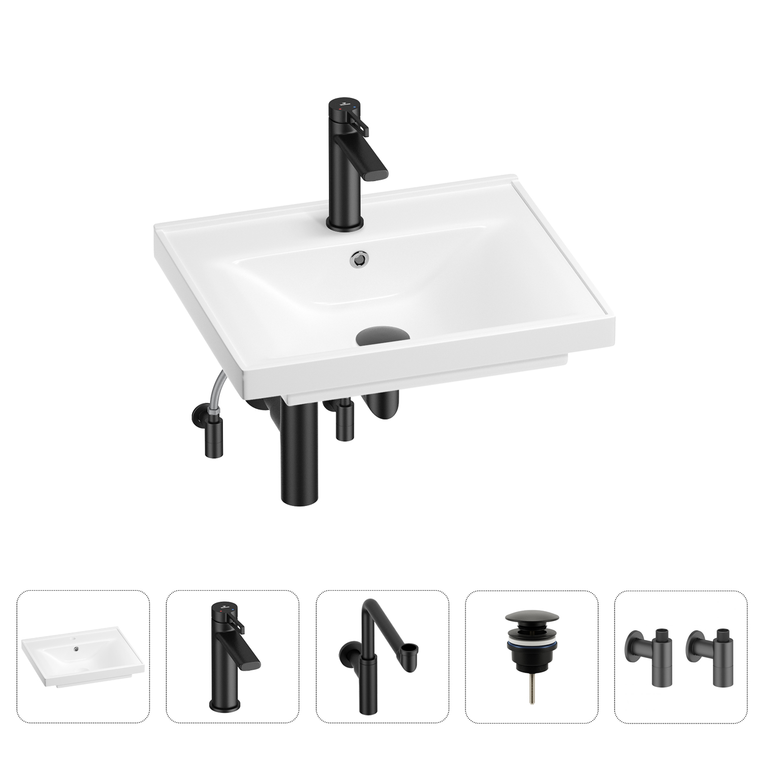 Раковина для ванной Wellsee FreeDom 201004772 в наборе 5 в 1, Черный, 201004772 
Раковина для ванной Wellsee FreeDom 201004772 в наборе 5 в 1, Черный, 201004772