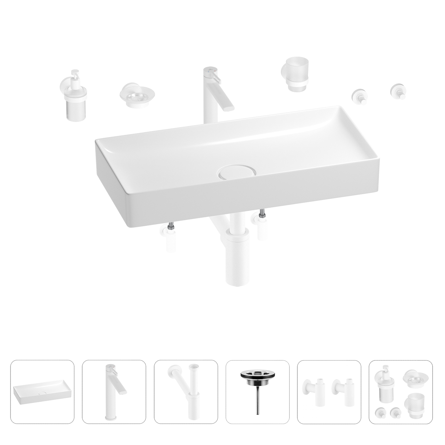 Раковина для ванной Wellsee Pure BY Wellsee 201006460 в наборе 9 в 1, Белый, 201006460
Раковина для ванной Wellsee Pure BY Wellsee 201006460 в наборе 9 в 1, Белый, 201006460