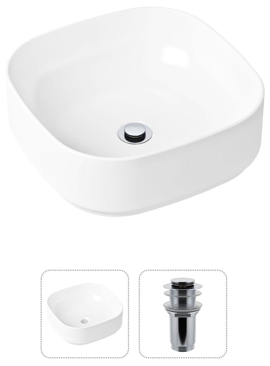 Комплект 2 в 1 Lavinia Boho Bathroom Sink 21520828: накладная фарфоровая раковина 40 см, донный клапан, Белый, 21520828
Комплект 2 в 1 Lavinia Boho Bathroom Sink 21520828: накладная фарфоровая раковина 40 см, донный клапан, Белый, 21520828