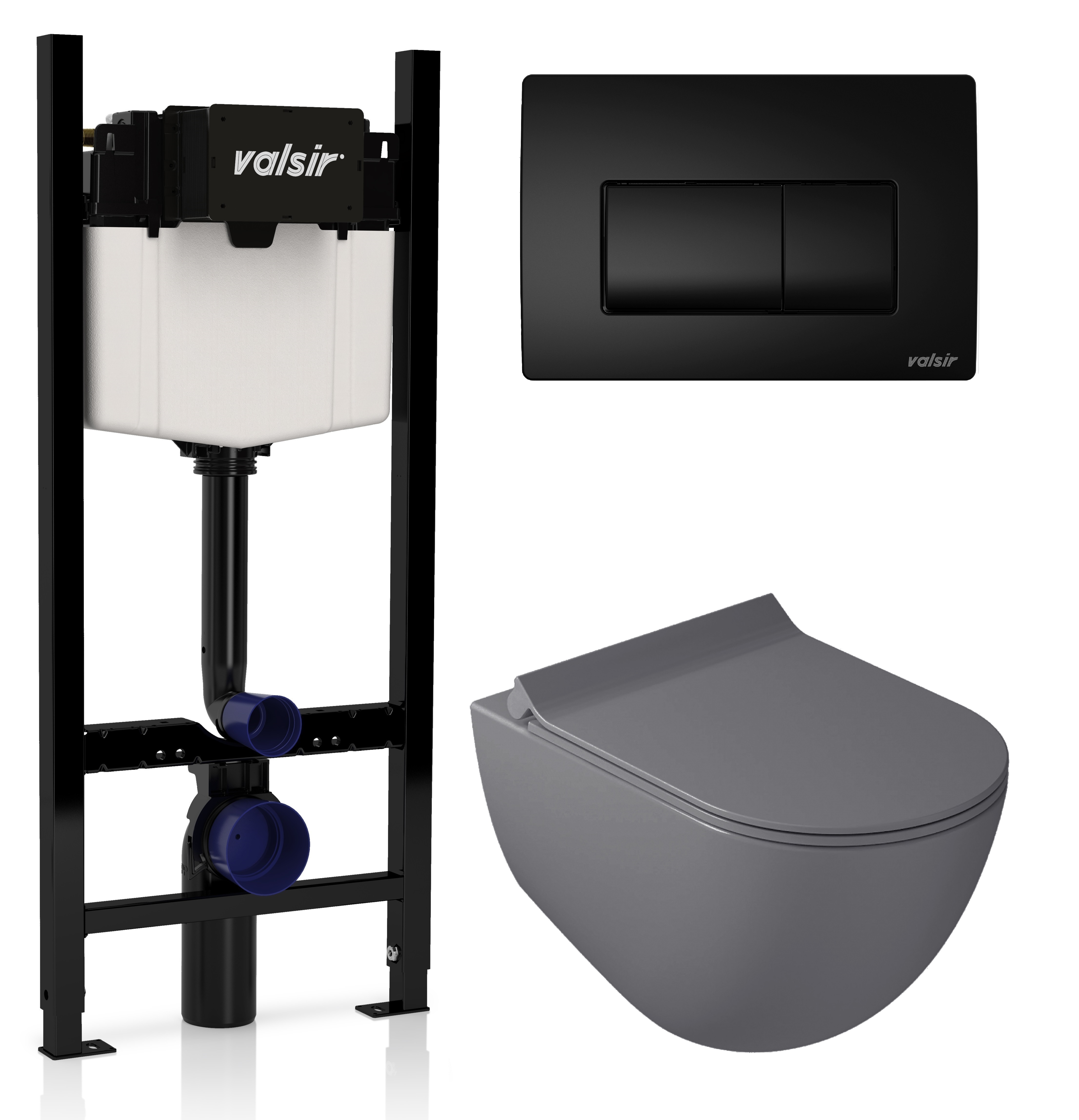 Комплект унитаз с инсталляцией Valsir KIT VSBM 7317GM Slim P1 + сиденье + кнопка черная матовая, Серый матовый, KIT VSBM 7317GM Slim P1
Комплект унитаз с инсталляцией Valsir KIT VSBM 7317GM Slim P1 + сиденье + кнопка черная матовая, Серый матовый, KIT VSBM 7317GM Slim P1