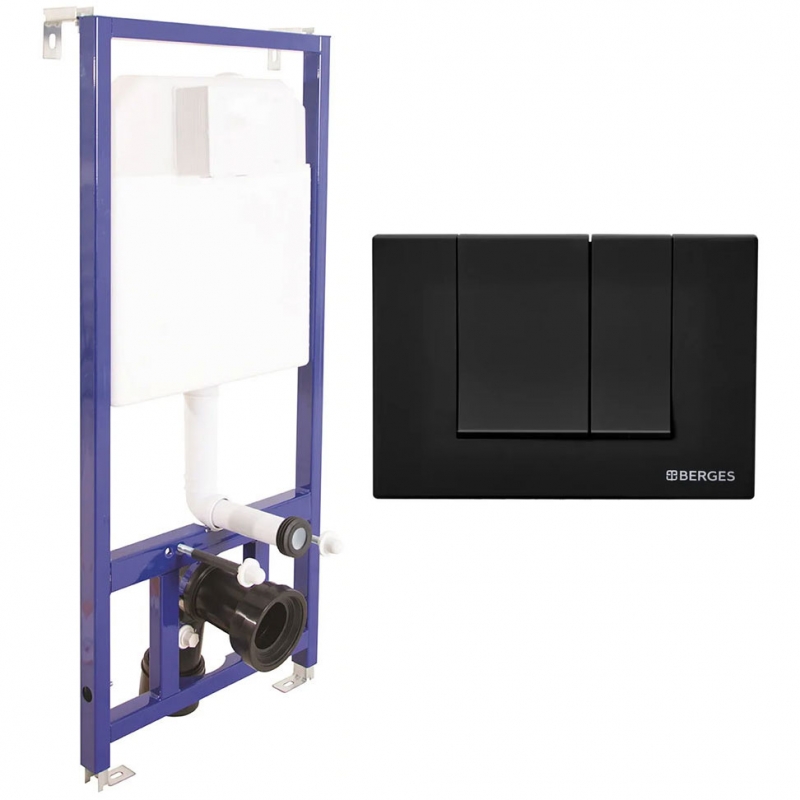 Инсталляция для унитазов Berges Wasserhaus Novum 040245 с кнопкой смыва S5 черная Soft Touch, Черный, Novum S5
Инсталляция для унитазов Berges Wasserhaus Novum 040245 с кнопкой смыва S5 черная Soft Touch, Черный, Novum S5