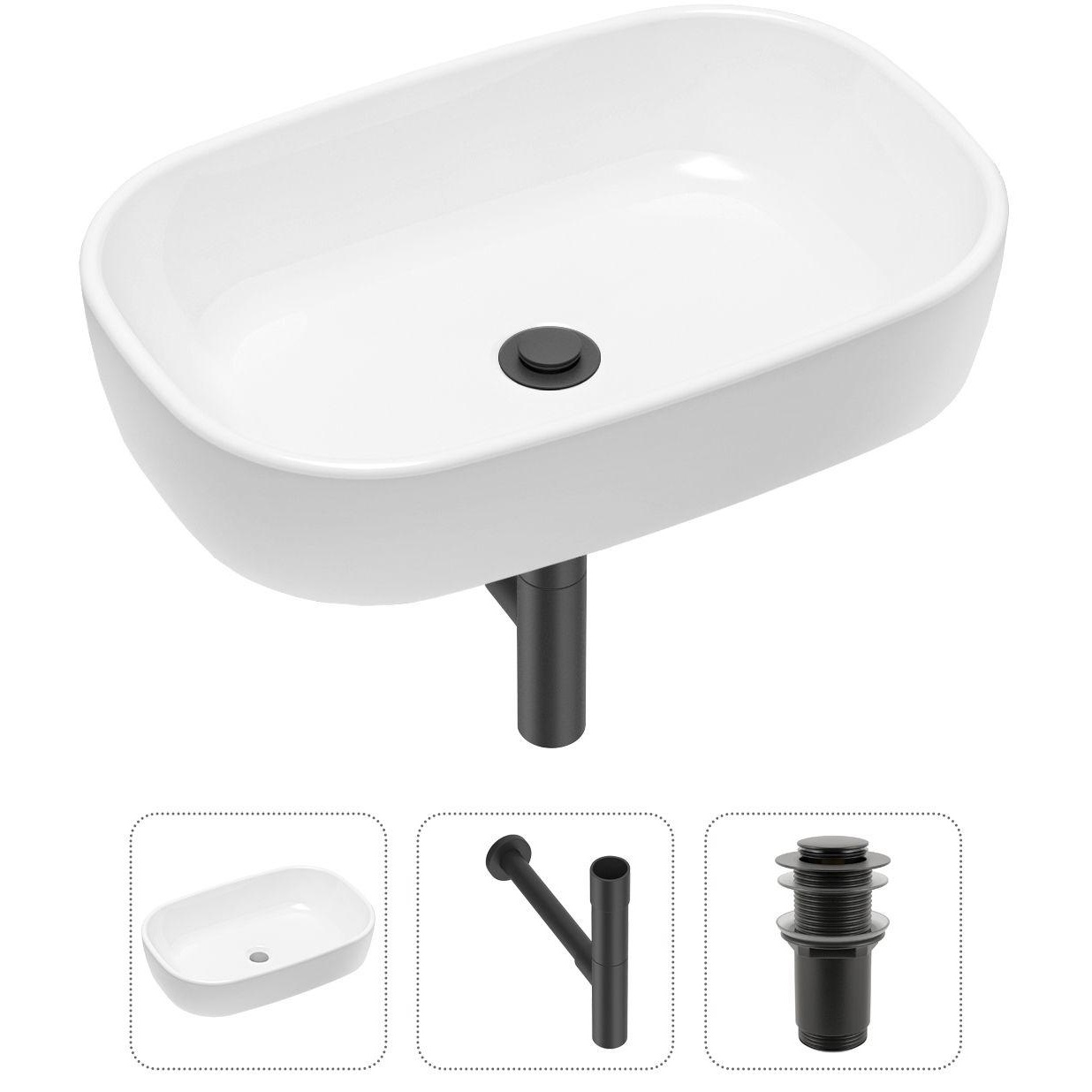 Комплект 3 в 1 Lavinia Boho Bathroom Sink 21520061: накладная фарфоровая раковина 54 см, металлический сифон, донный клапан, Белый, 21520061
Комплект 3 в 1 Lavinia Boho Bathroom Sink 21520061: накладная фарфоровая раковина 54 см, металлический сифон, донный клапан, Белый, 21520061