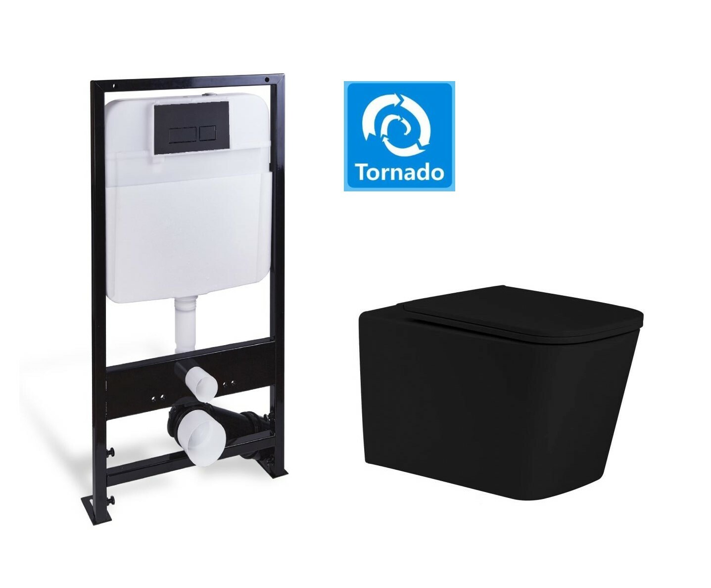 Комплект SantiLine SL-5027MB+SL-04 унитаз безободковый, с системой смыва Tornado + инсталляция с кнопкой, черный матовый, SL-5027MB+SL-04
Комплект SantiLine SL-5027MB+SL-04 унитаз безободковый, с системой смыва Tornado + инсталляция с кнопкой, черный матовый, SL-5027MB+SL-04