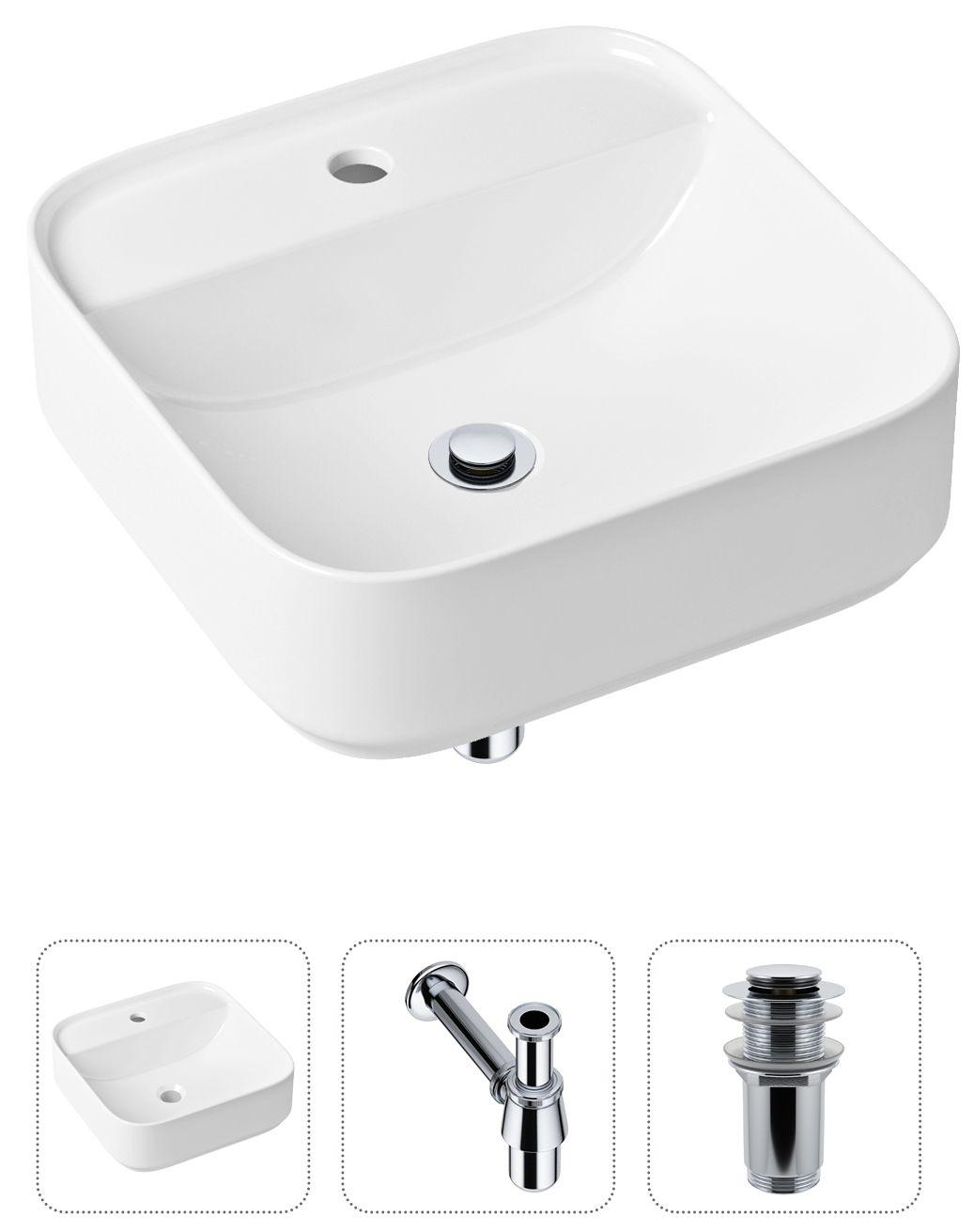 Комплект 3 в 1 Lavinia Boho Bathroom Sink 21520273: накладная фарфоровая раковина 42 см, металлический сифон, донный клапан, Белый, 21520273
Комплект 3 в 1 Lavinia Boho Bathroom Sink 21520273: накладная фарфоровая раковина 42 см, металлический сифон, донный клапан, Белый, 21520273