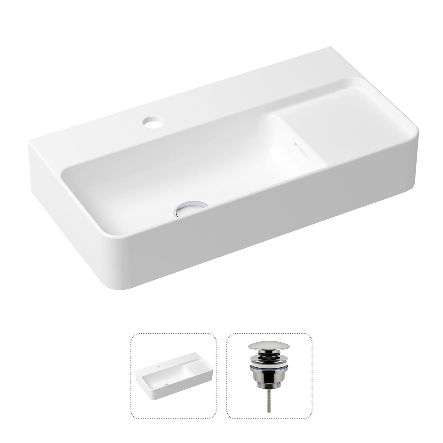 Комплект 2 в 1 Lavinia Boho Bathroom Sink 21520879: накладная фарфоровая раковина 60 см, донный клапан, Белый, 21520879
Комплект 2 в 1 Lavinia Boho Bathroom Sink 21520879: накладная фарфоровая раковина 60 см, донный клапан, Белый, 21520879