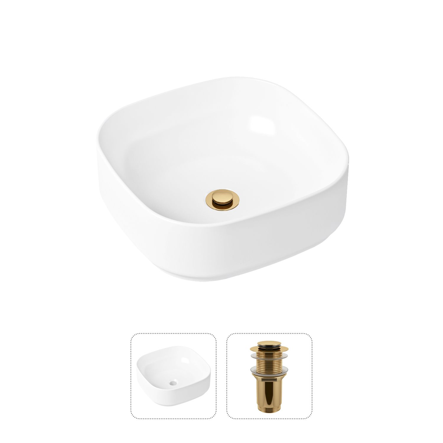 Комплект 2 в 1 Lavinia Boho Bathroom Sink 21520832: накладная фарфоровая раковина 40 см, донный клапан, Белый, 21520832
Комплект 2 в 1 Lavinia Boho Bathroom Sink 21520832: накладная фарфоровая раковина 40 см, донный клапан, Белый, 21520832