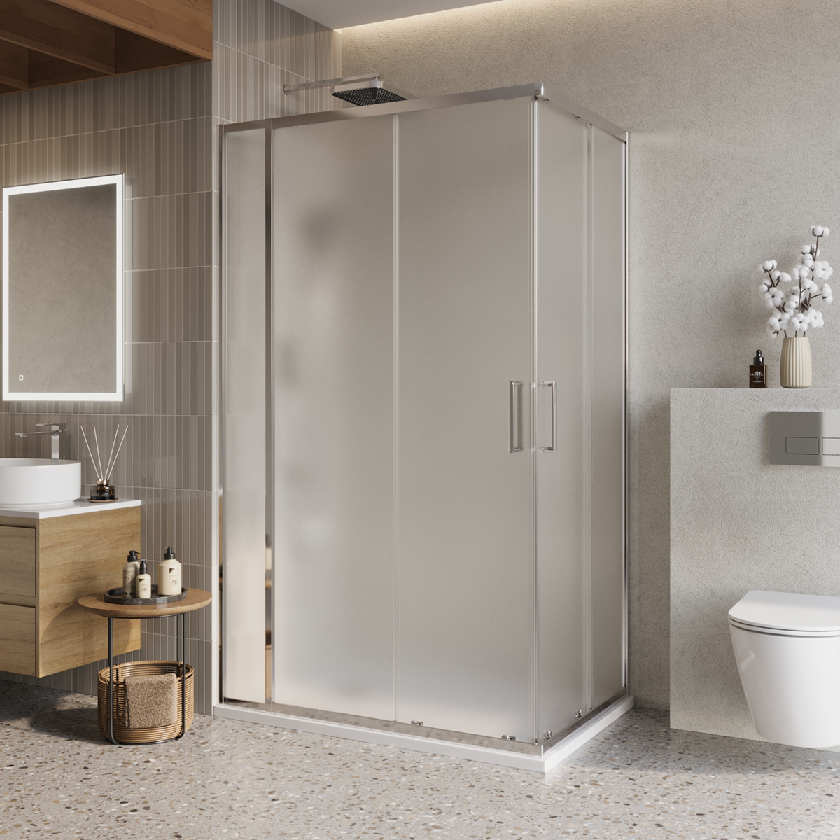 Душевой уголок BelBagno Luce LUCE-AH-21-110/90-P-Cr 110х90 профиль хром, стекло матовое, LUCE-AH-21-110/90-P-Cr
Душевой уголок BelBagno Luce LUCE-AH-21-110/90-P-Cr 110х90 профиль хром, стекло матовое, LUCE-AH-21-110/90-P-Cr