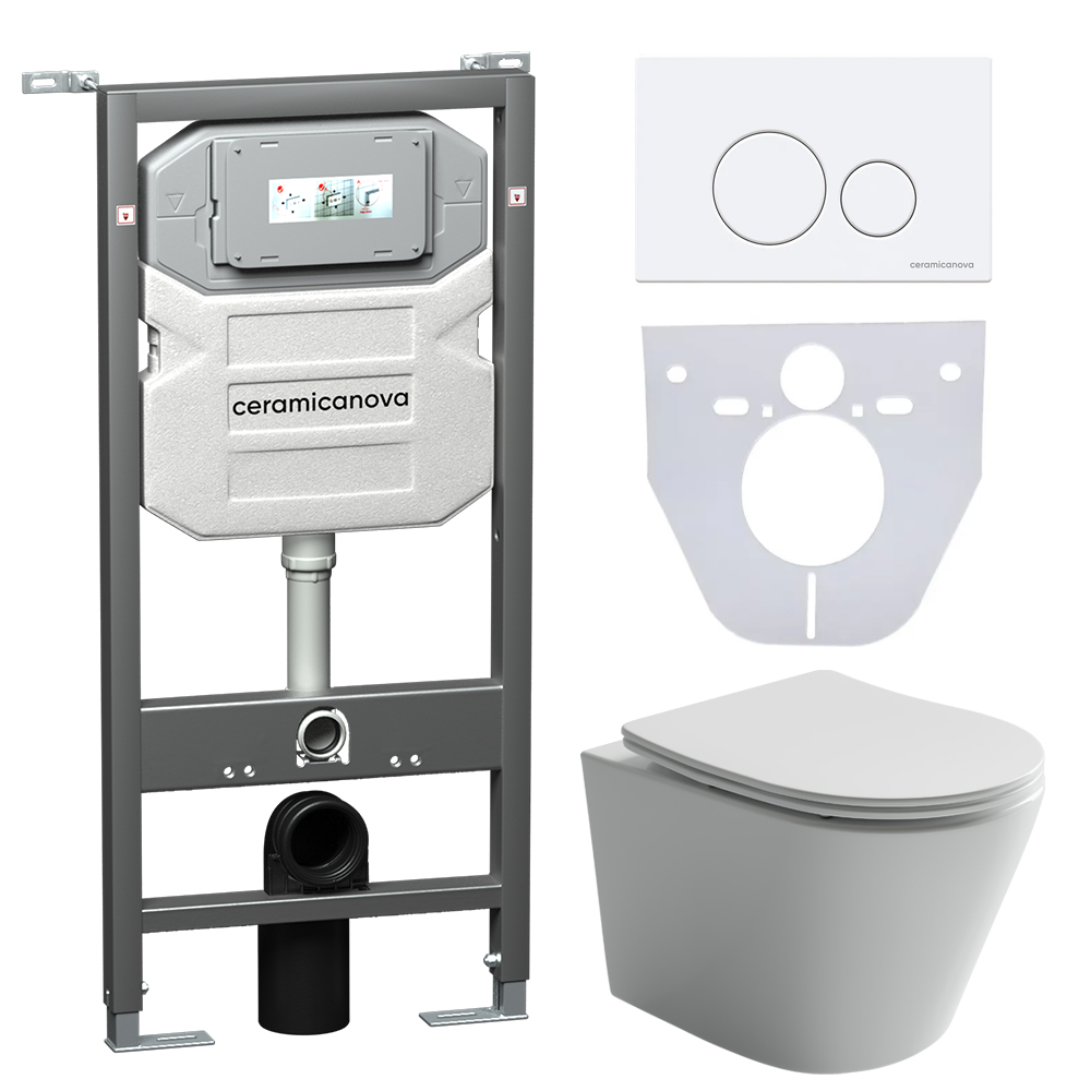 Комплект Ceramicanova Balearica CN6000+панель+инсталляция Envision+кнопка Round CN1001W белая, Белый/серый, CN6000
Комплект Ceramicanova Balearica CN6000+панель+инсталляция Envision+кнопка Round CN1001W белая, Белый/серый, CN6000