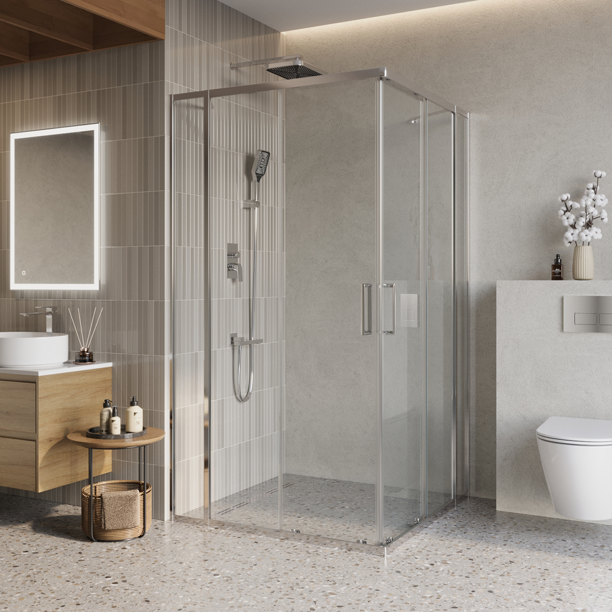Душевой уголок BelBagno Luce LUCE-A-22-80+25-C-Cr 105х105 профиль хром, стекло прозрачное, LUCE-A-22-80+25-C-Cr
Душевой уголок BelBagno Luce LUCE-A-22-80+25-C-Cr 105х105 профиль хром, стекло прозрачное, LUCE-A-22-80+25-C-Cr