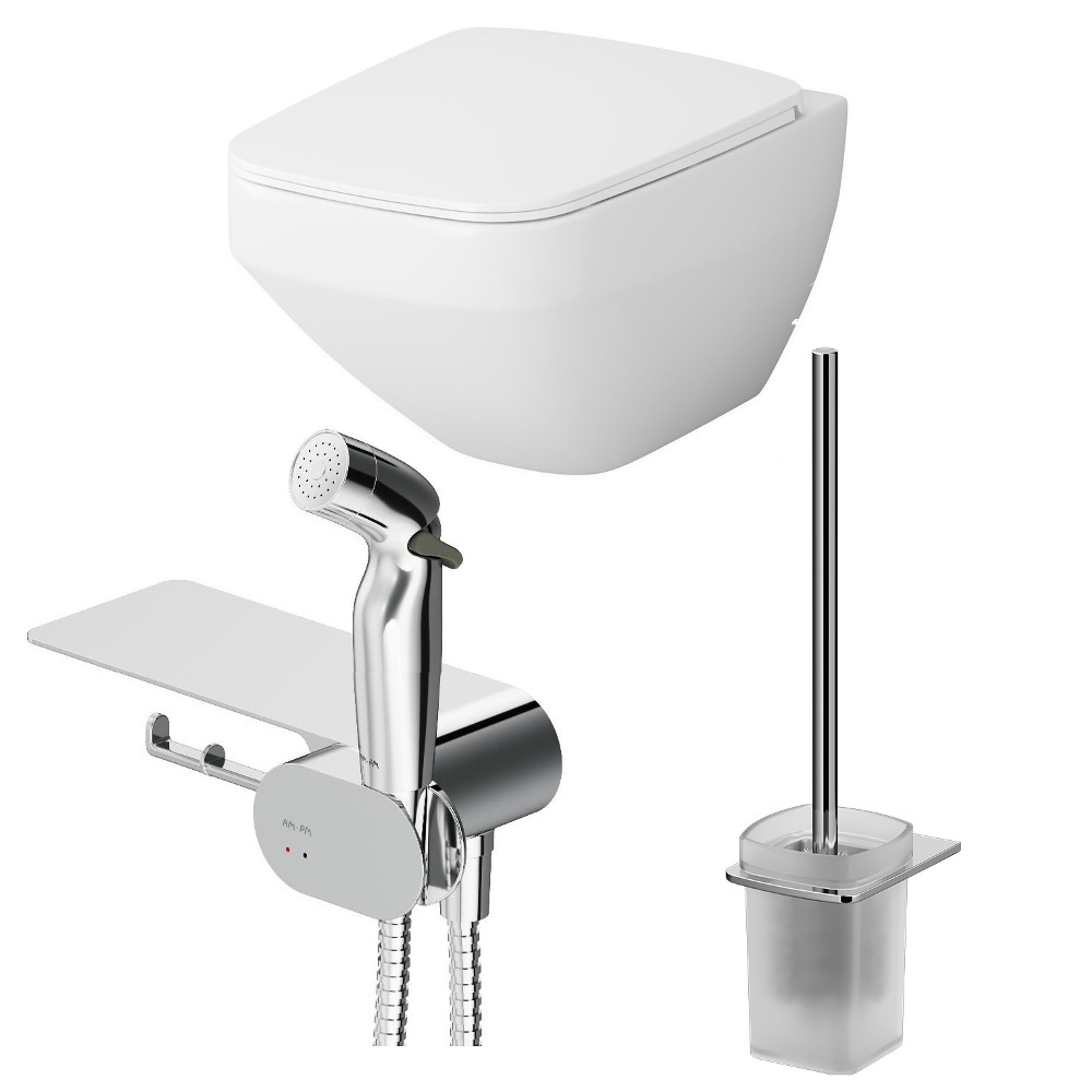Унитаз подвесной Am.Pm Inspire V2.0 CK50H0603W безободковый, с микролифтом, с гигиеническим душем и ершиком, Белый/хром, CK50H0603W
Унитаз подвесной Am.Pm Inspire V2.0 CK50H0603W безободковый, с микролифтом, с гигиеническим душем и ершиком, Белый/хром, CK50H0603W