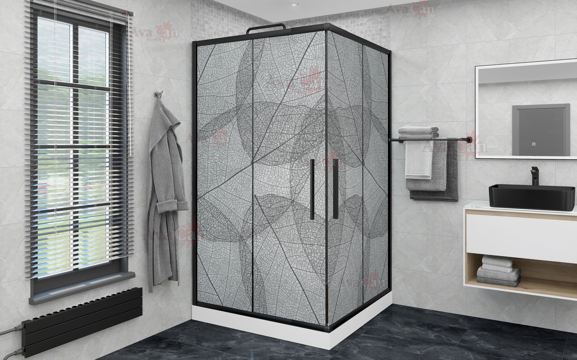 Душевой уголок AvaCan KB100MT 110х110х195 см, профиль черный, стекло матовое, KB100MT
Душевой уголок AvaCan KB100MT 110х110х195 см, профиль черный, стекло матовое, KB100MT