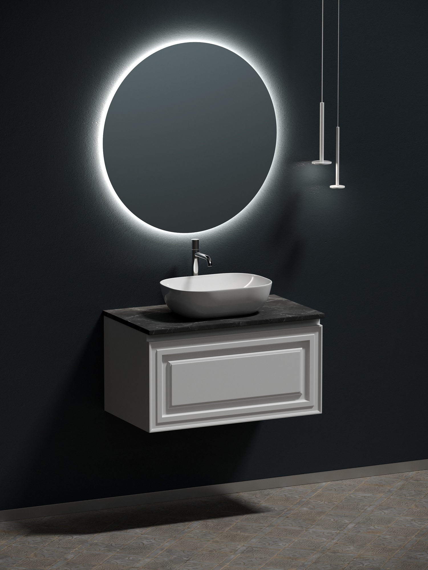 Мебель для ванной Sancos Very 80 подвесная, столешница black sky, Bianco (с отверстием под смеситель), Белый матовый, Very VR80W
Мебель для ванной Sancos Very 80 подвесная, столешница black sky, Bianco (с отверстием под смеситель), Белый матовый, Very VR80W