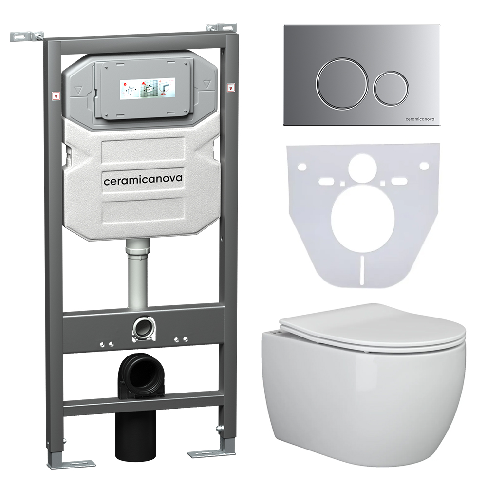 Комплект Ceramicanova Play CN3001+панель+инсталляция Envision+кнопка Round CN1001M хром матовый, Белый/серый, CN3001
Комплект Ceramicanova Play CN3001+панель+инсталляция Envision+кнопка Round CN1001M хром матовый, Белый/серый, CN3001