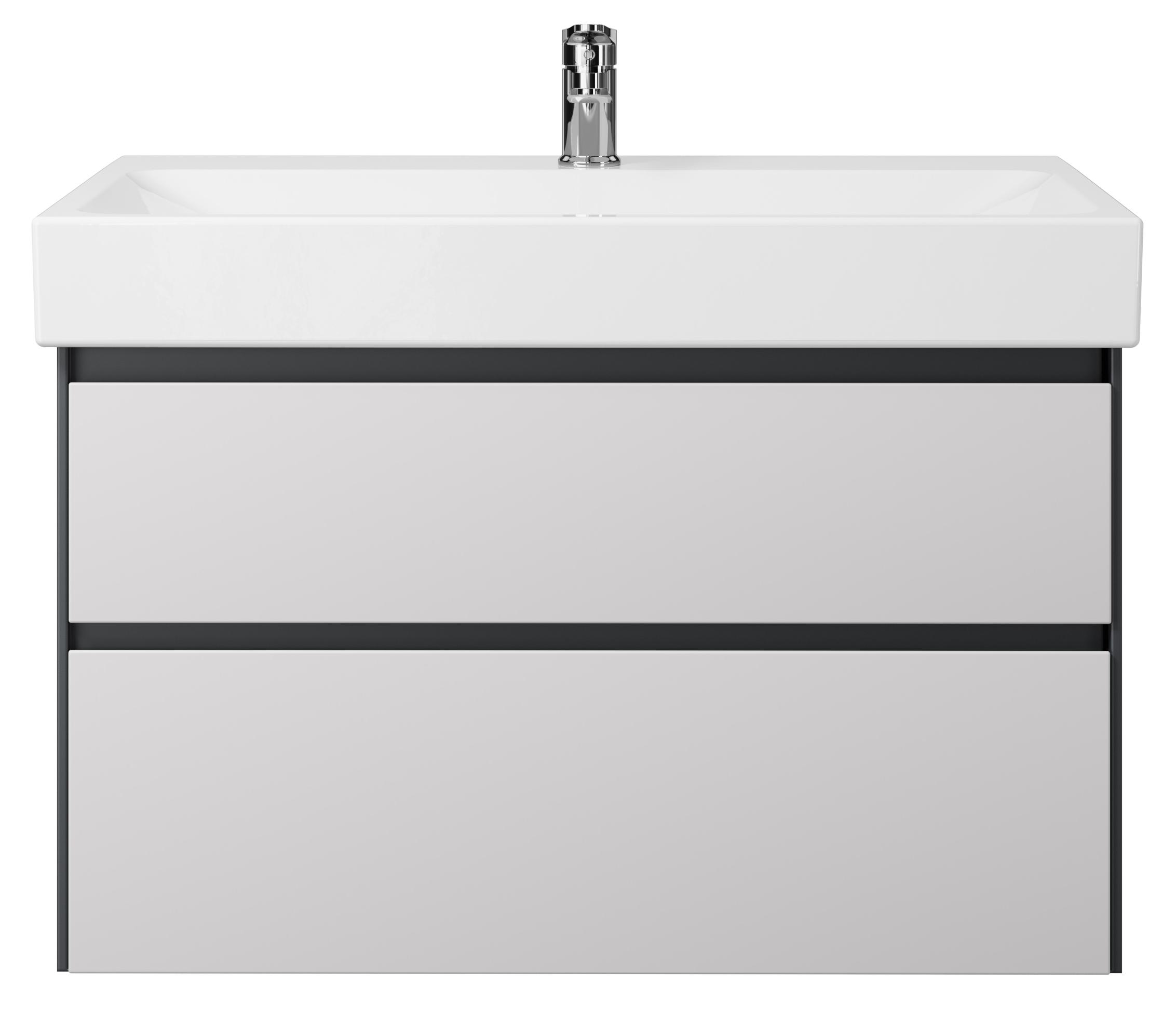 Тумба с раковиной Creto Amelia 80 антрацит/матовый белый, Белый / черный, 14-1078G
Тумба с раковиной Creto Amelia 80 антрацит/матовый белый, Белый / черный, 14-1078G