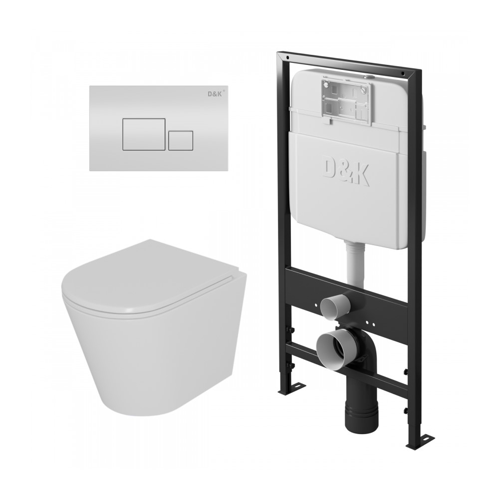 Комплект инсталляция D&K DI8055119 + унитаз D&K Venice DT1026016 + кнопка D&K Quadro DB1519016, Белый, DI8055119
Комплект инсталляция D&K DI8055119 + унитаз D&K Venice DT1026016 + кнопка D&K Quadro DB1519016, Белый, DI8055119