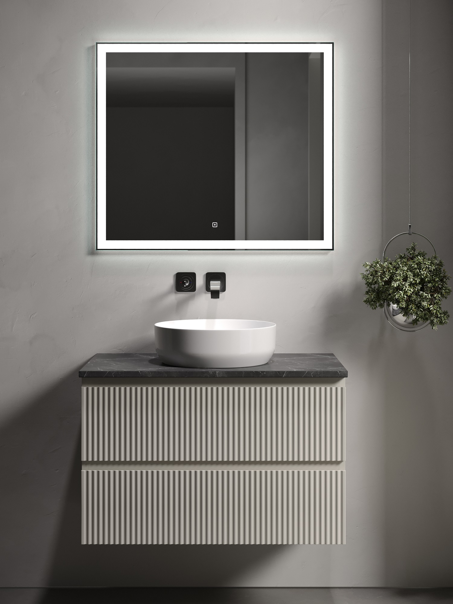 Мебель для ванной Sancos Snob R 80 подвесная, столешница black sky, Beige Soft (без отверстия под смеситель), Бежевый, Snob R SNR80CE
Мебель для ванной Sancos Snob R 80 подвесная, столешница black sky, Beige Soft (без отверстия под смеситель), Бежевый, Snob R SNR80CE