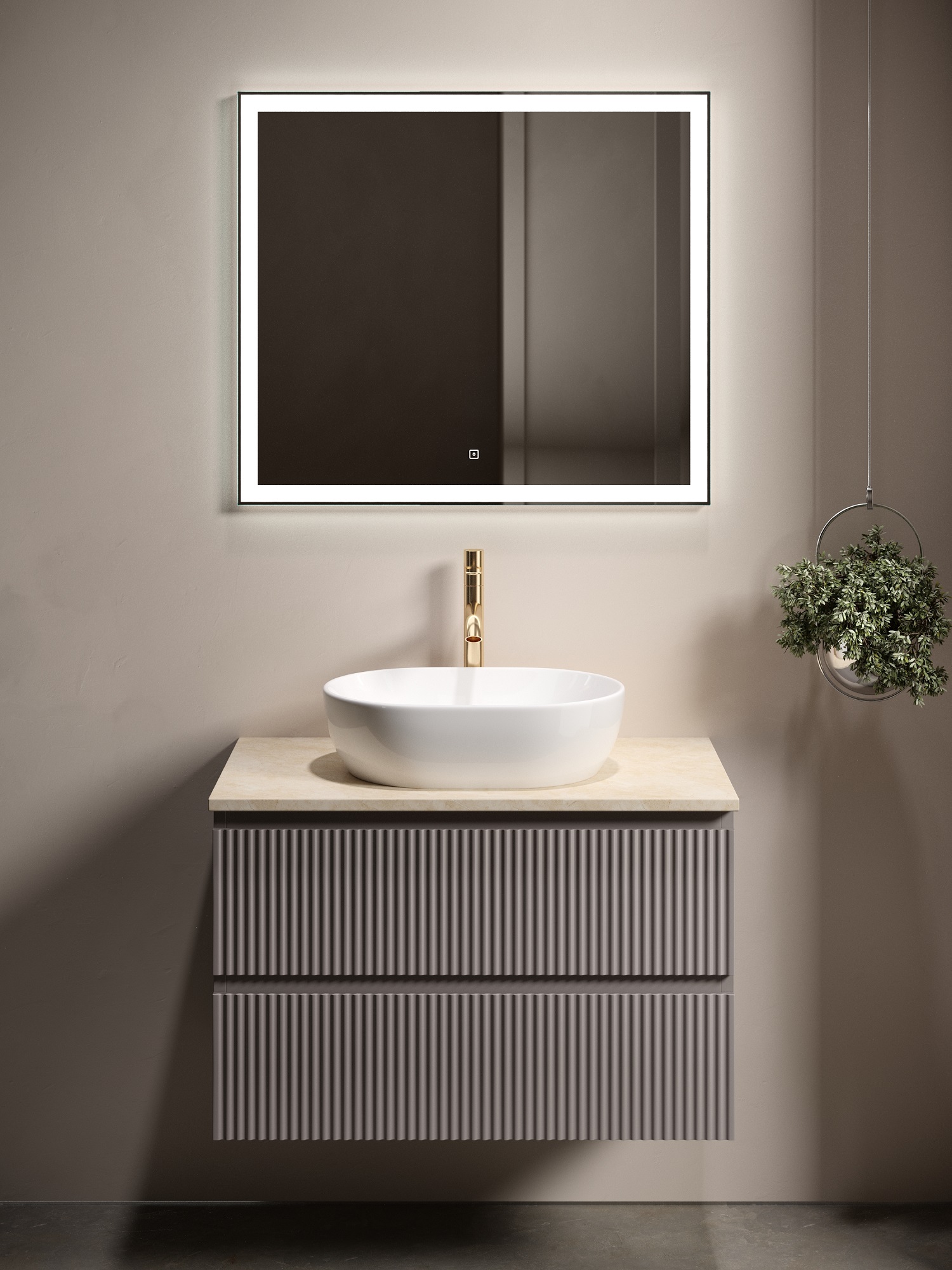 Мебель для ванной Sancos Snob R 80 подвесная, столешница kreman, Doha Soft (с отверстием под смеситель), Серый, Snob R SNR80SM
Мебель для ванной Sancos Snob R 80 подвесная, столешница kreman, Doha Soft (с отверстием под смеситель), Серый, Snob R SNR80SM