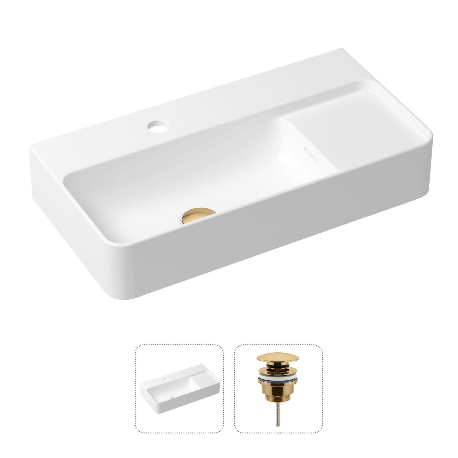 Комплект 2 в 1 Lavinia Boho Bathroom Sink 21520883: накладная фарфоровая раковина 60 см, донный клапан, Белый, 21520883
Комплект 2 в 1 Lavinia Boho Bathroom Sink 21520883: накладная фарфоровая раковина 60 см, донный клапан, Белый, 21520883