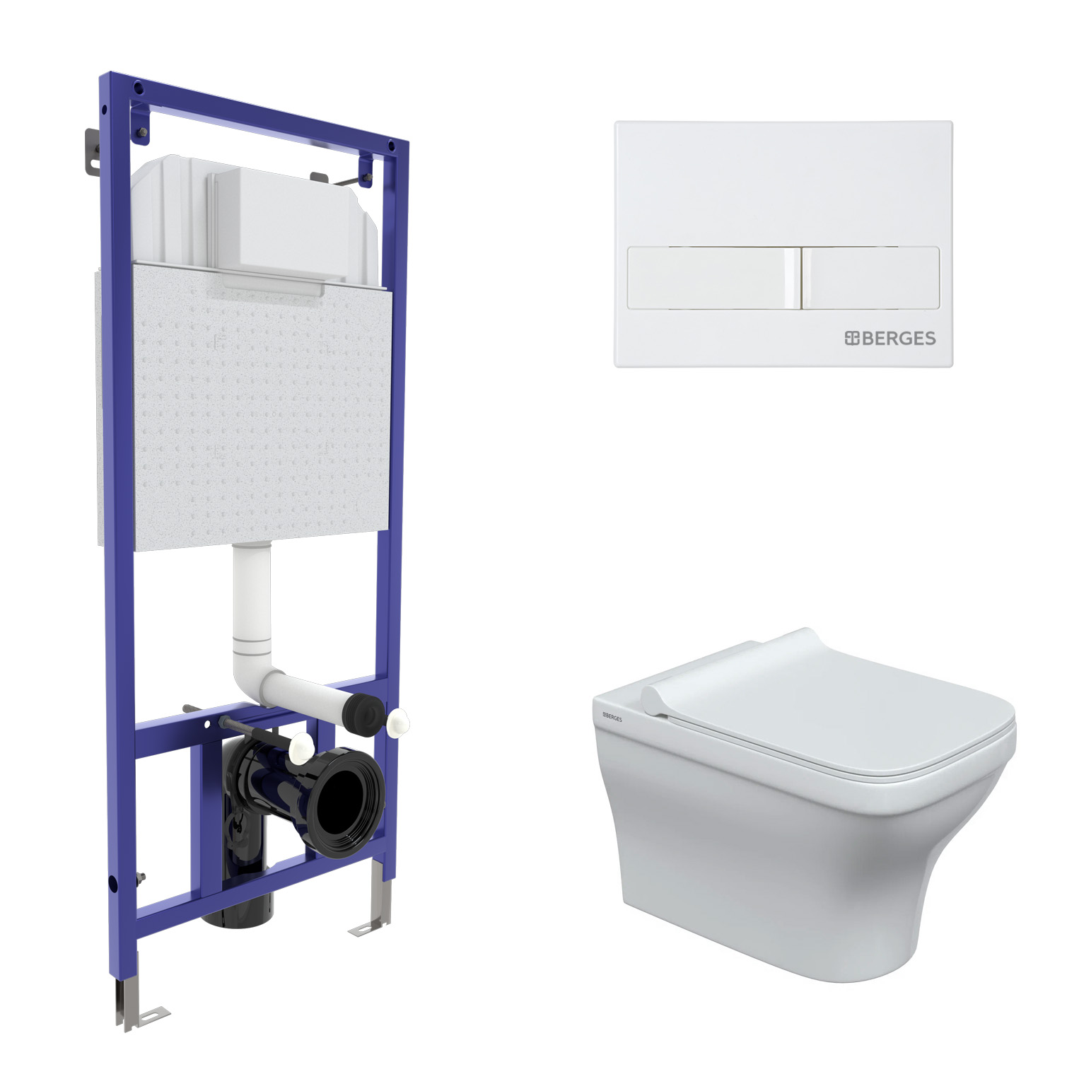 Комплект Berges Wasserhaus 042452 инсталляция Novum + унитаз Strati Rimless + кнопка L1 белая, Белый, 042452 
Комплект Berges Wasserhaus 042452 инсталляция Novum + унитаз Strati Rimless + кнопка L1 белая, Белый, 042452