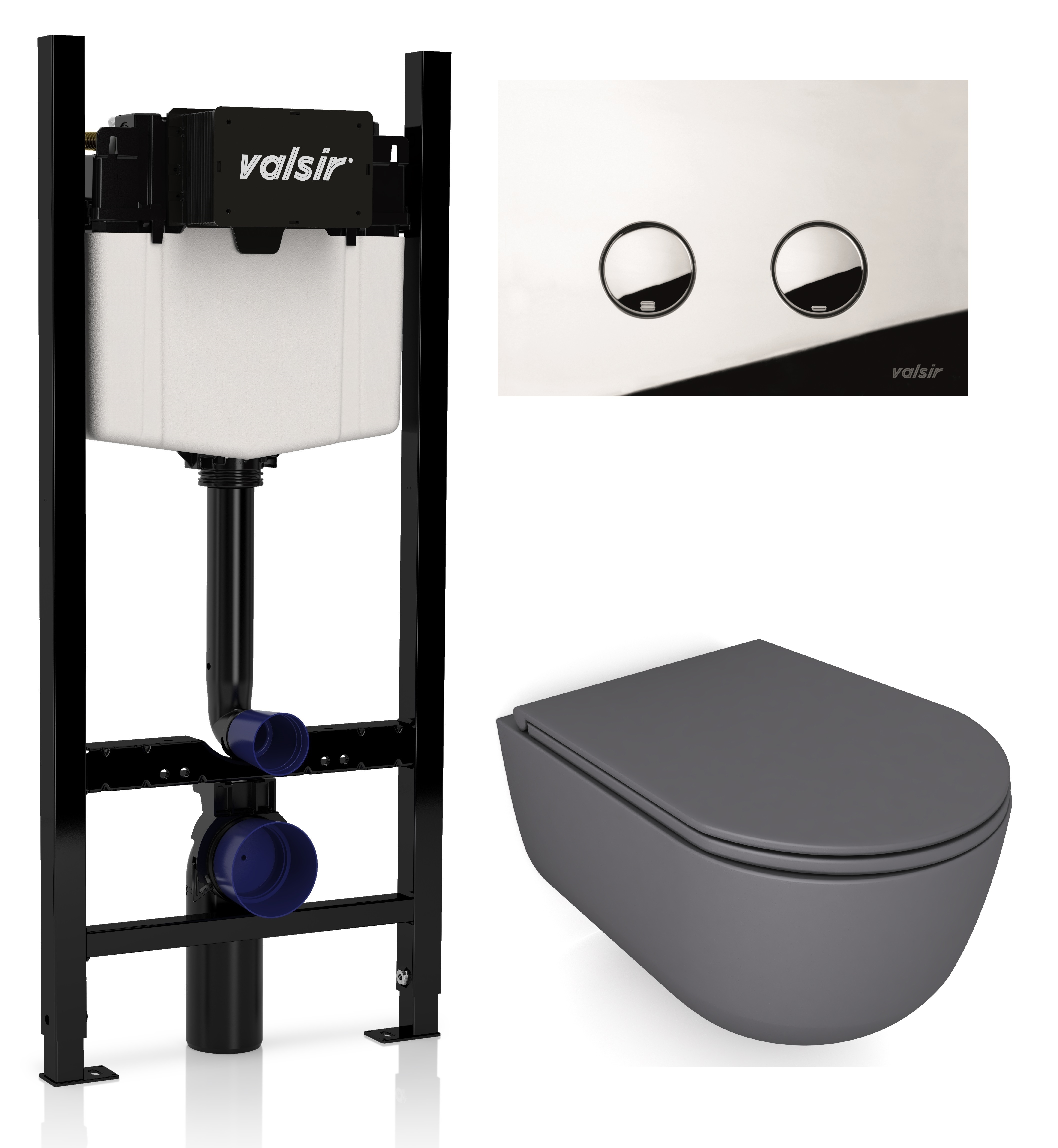 Комплект унитаз с инсталляцией Valsir KIT VSCR 7334GM Slim P4 + сиденье + кнопка хром глянцевый, Серый матовый, KIT VSCR 7334GM Slim P4
Комплект унитаз с инсталляцией Valsir KIT VSCR 7334GM Slim P4 + сиденье + кнопка хром глянцевый, Серый матовый, KIT VSCR 7334GM Slim P4