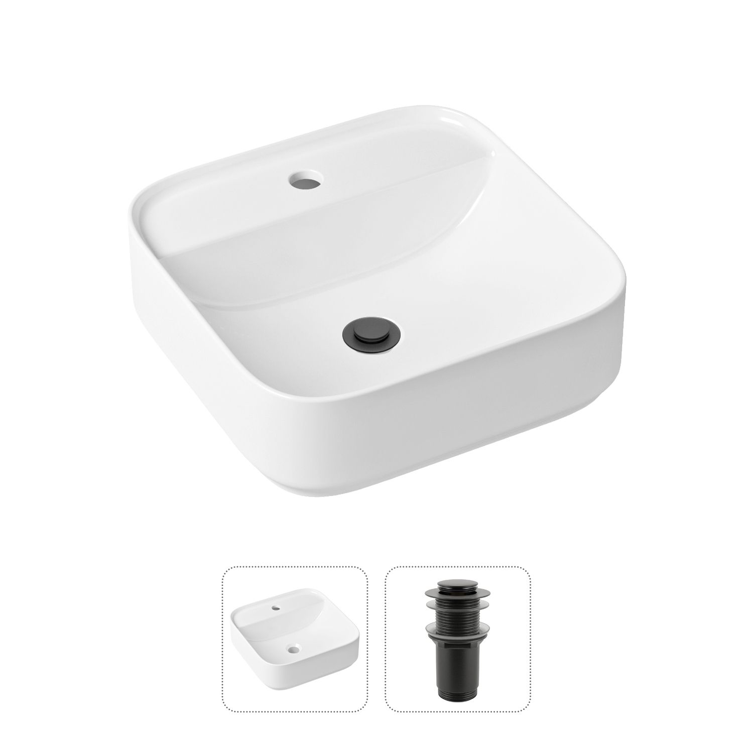 Комплект 2 в 1 Lavinia Boho Bathroom Sink 21520840: накладная фарфоровая раковина 42 см, донный клапан, Белый, 21520840
Комплект 2 в 1 Lavinia Boho Bathroom Sink 21520840: накладная фарфоровая раковина 42 см, донный клапан, Белый, 21520840