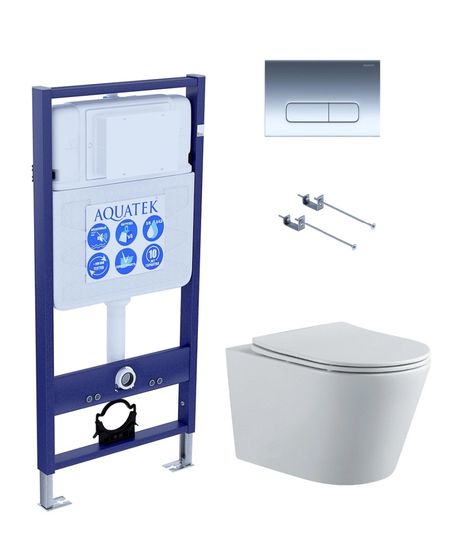 Комплект инсталляция Aquatek Standart INS-0000012 + унитаз Вега AQ1905-00 + кнопка KDI-0000016 + крепеж KKI-0000001, Белый, SET AQUATEK ВЕГА-1905-016 KK-1
Комплект инсталляция Aquatek Standart INS-0000012 + унитаз Вега AQ1905-00 + кнопка KDI-0000016 + крепеж KKI-0000001, Белый, SET AQUATEK ВЕГА-1905-016 KK-1