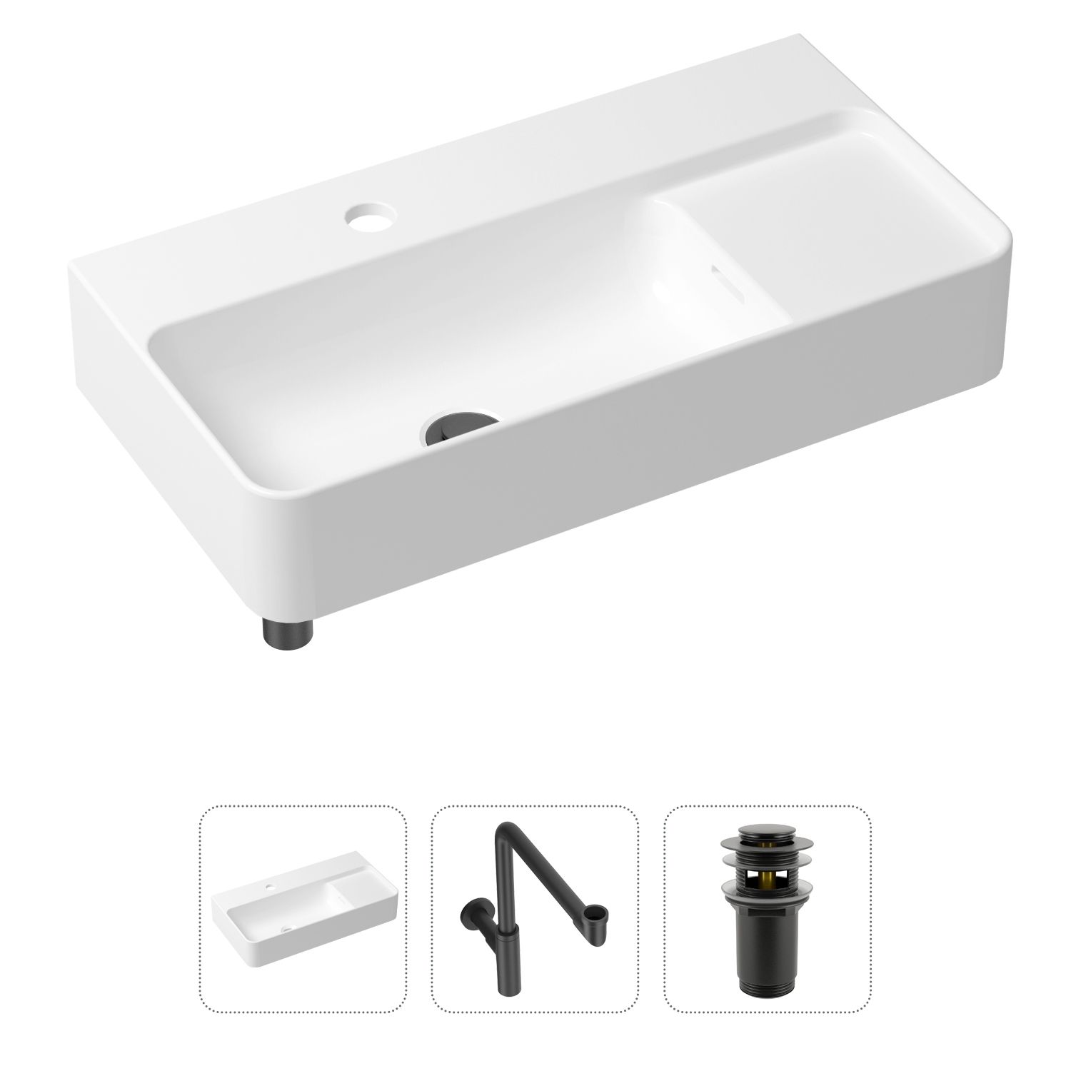Комплект 3 в 1 Lavinia Boho Bathroom Sink 21520534: накладная фарфоровая раковина 60 см, металлический сифон, донный клапан, Белый, 21520534
Комплект 3 в 1 Lavinia Boho Bathroom Sink 21520534: накладная фарфоровая раковина 60 см, металлический сифон, донный клапан, Белый, 21520534