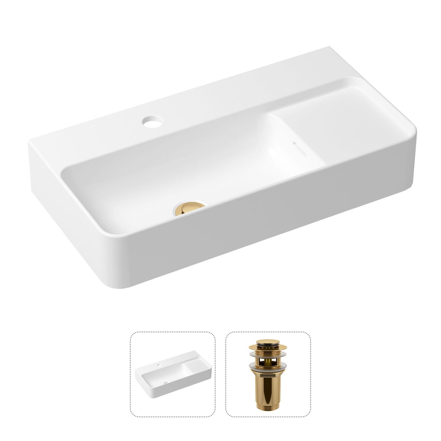 Комплект 2 в 1 Lavinia Boho Bathroom Sink 21520882: накладная фарфоровая раковина 60 см, донный клапан, Белый, 21520882
Комплект 2 в 1 Lavinia Boho Bathroom Sink 21520882: накладная фарфоровая раковина 60 см, донный клапан, Белый, 21520882