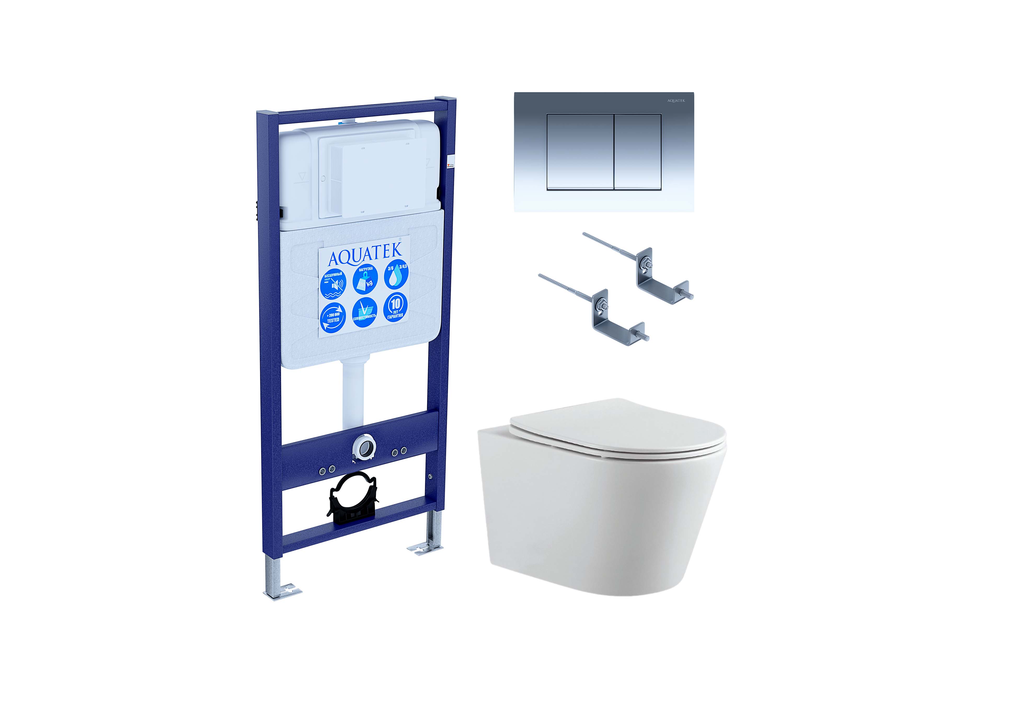 Комплект инсталляция Aquatek Standart INS-0000012 + унитаз Вега AQ1905-00 + кнопка KDI-0000010 + комплект креплений, Белый, Set AQUATEK ВЕГА-010 4в1
Комплект инсталляция Aquatek Standart INS-0000012 + унитаз Вега AQ1905-00 + кнопка KDI-0000010 + комплект креплений, Белый, Set AQUATEK ВЕГА-010 4в1
