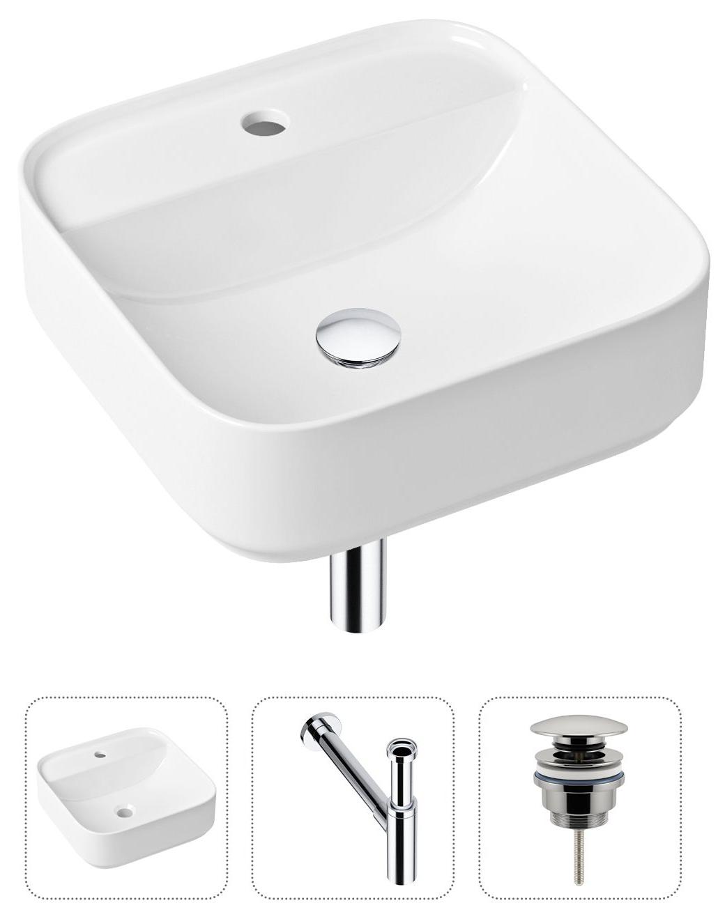 Комплект 3 в 1 Lavinia Boho Bathroom Sink 21520306: накладная фарфоровая раковина 42 см, металлический сифон, донный клапан, Белый, 21520306
Комплект 3 в 1 Lavinia Boho Bathroom Sink 21520306: накладная фарфоровая раковина 42 см, металлический сифон, донный клапан, Белый, 21520306