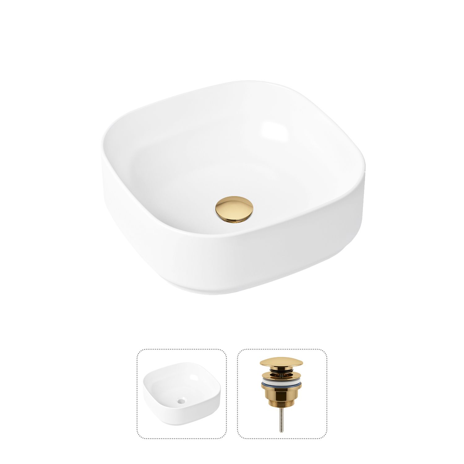 Комплект 2 в 1 Lavinia Boho Bathroom Sink 21520833: накладная фарфоровая раковина 40 см, донный клапан, Белый, 21520833
Комплект 2 в 1 Lavinia Boho Bathroom Sink 21520833: накладная фарфоровая раковина 40 см, донный клапан, Белый, 21520833