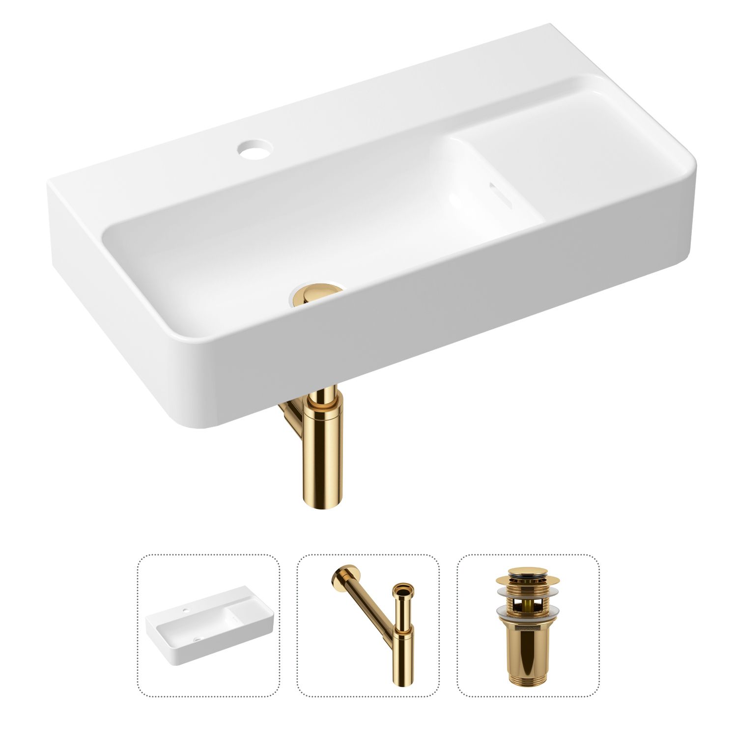 Комплект 3 в 1 Lavinia Boho Bathroom Sink 21520526: накладная фарфоровая раковина 60 см, металлический сифон, донный клапан, Белый, 21520526
Комплект 3 в 1 Lavinia Boho Bathroom Sink 21520526: накладная фарфоровая раковина 60 см, металлический сифон, донный клапан, Белый, 21520526