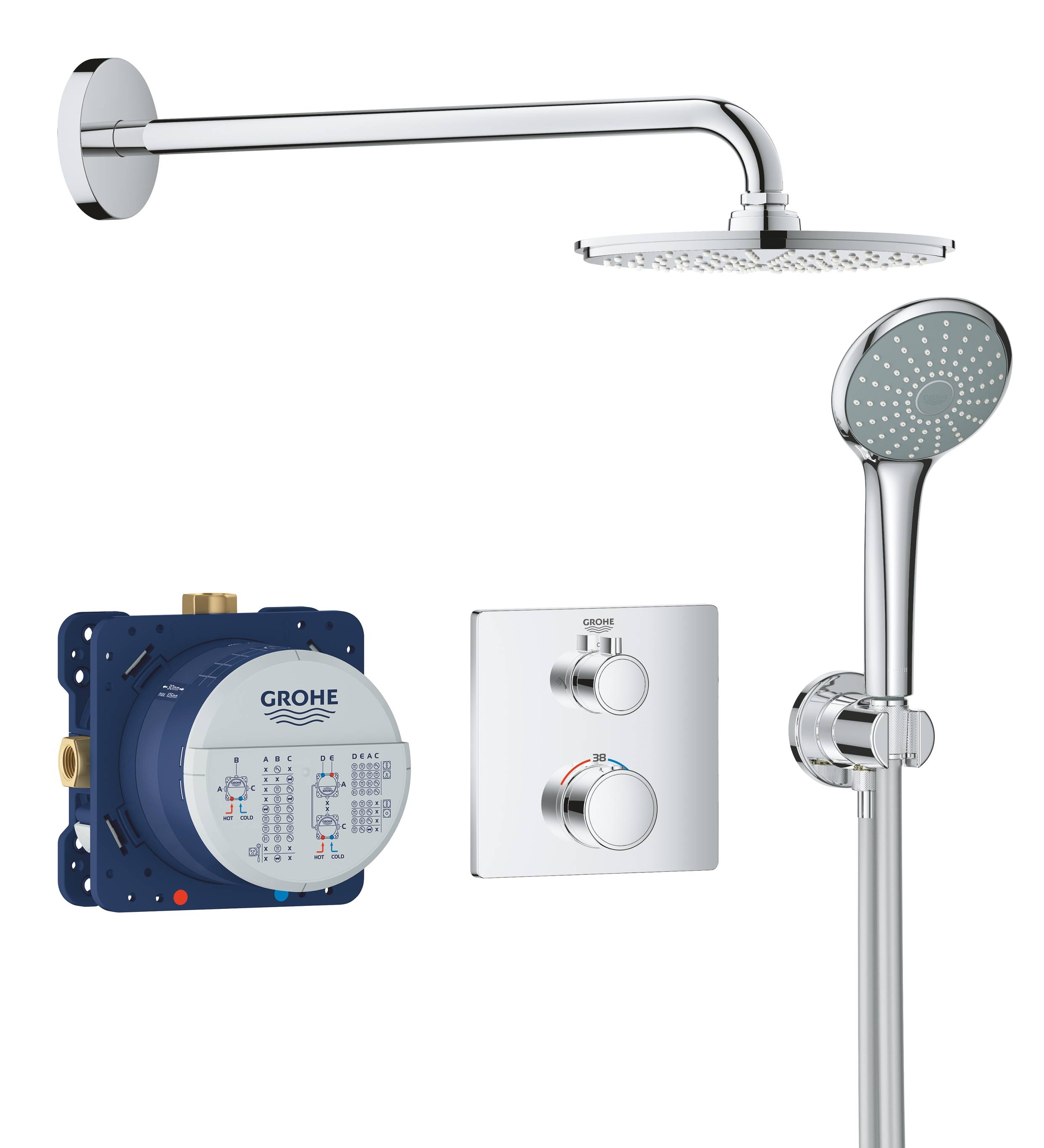 Душевая система Grohe Grohtherm 34734000 встраиваемая, с термостатом, Хром, Grohtherm 34734000
Душевая система Grohe Grohtherm 34734000 встраиваемая, с термостатом, Хром, Grohtherm 34734000