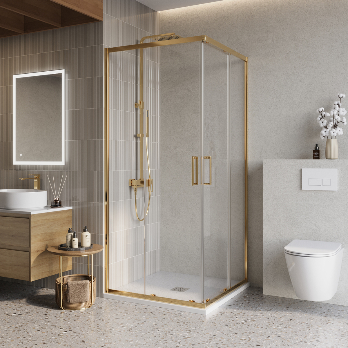 Душевой уголок BelBagno Luce LUCE-A-2-80-C-ORO 80х80 профиль золото, стекло прозрачное, LUCE-A-2-80-C-ORO
Душевой уголок BelBagno Luce LUCE-A-2-80-C-ORO 80х80 профиль золото, стекло прозрачное, LUCE-A-2-80-C-ORO