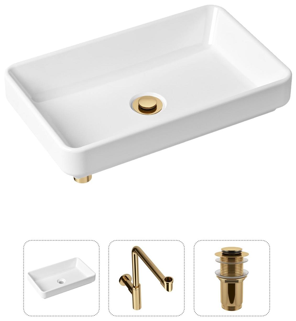 Комплект 3 в 1 Lavinia Boho Bathroom Sink 21520157: накладная фарфоровая раковина 55 см, металлический сифон, донный клапан, Белый, 21520157
Комплект 3 в 1 Lavinia Boho Bathroom Sink 21520157: накладная фарфоровая раковина 55 см, металлический сифон, донный клапан, Белый, 21520157