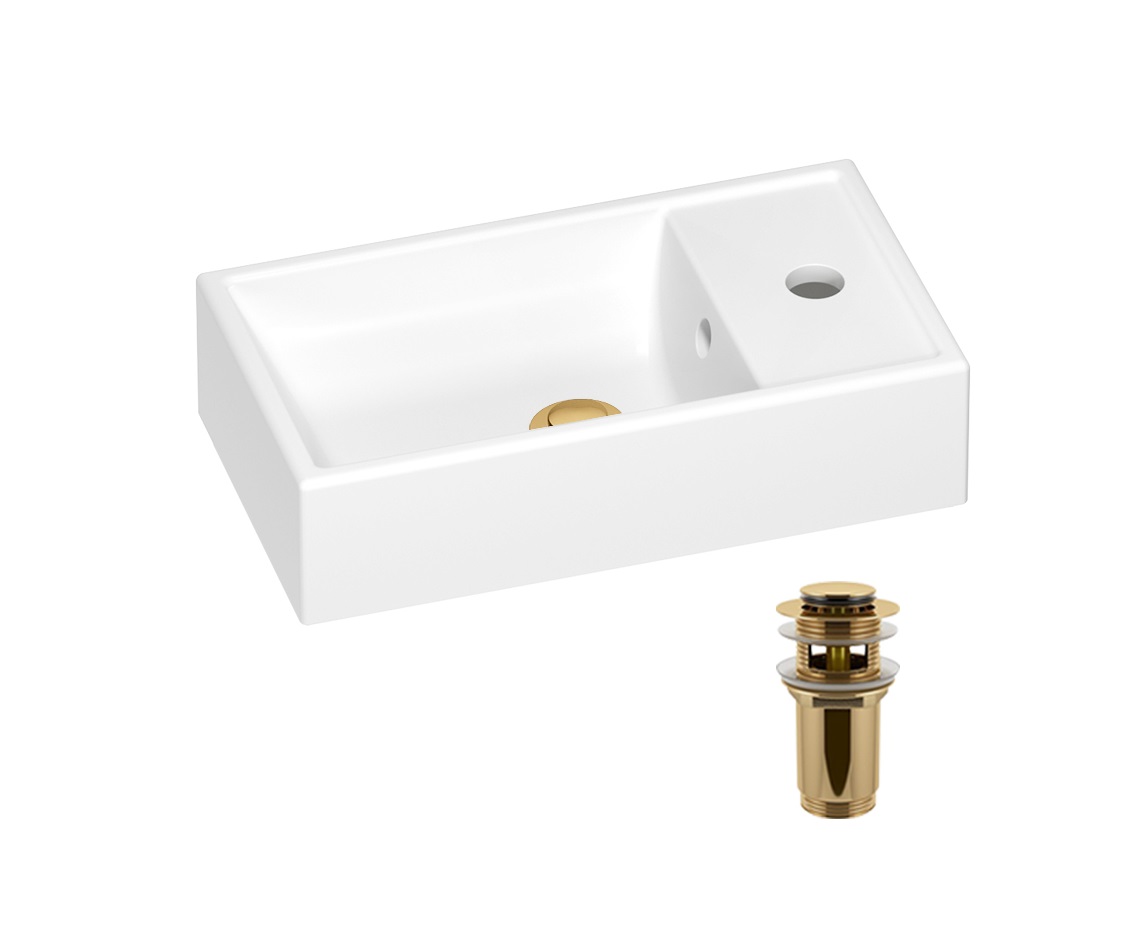 Раковина Wellsee WC Area 202010457 40х22 с донным клапаном в цвете золото, Белый, 202010457
Раковина Wellsee WC Area 202010457 40х22 с донным клапаном в цвете золото, Белый, 202010457