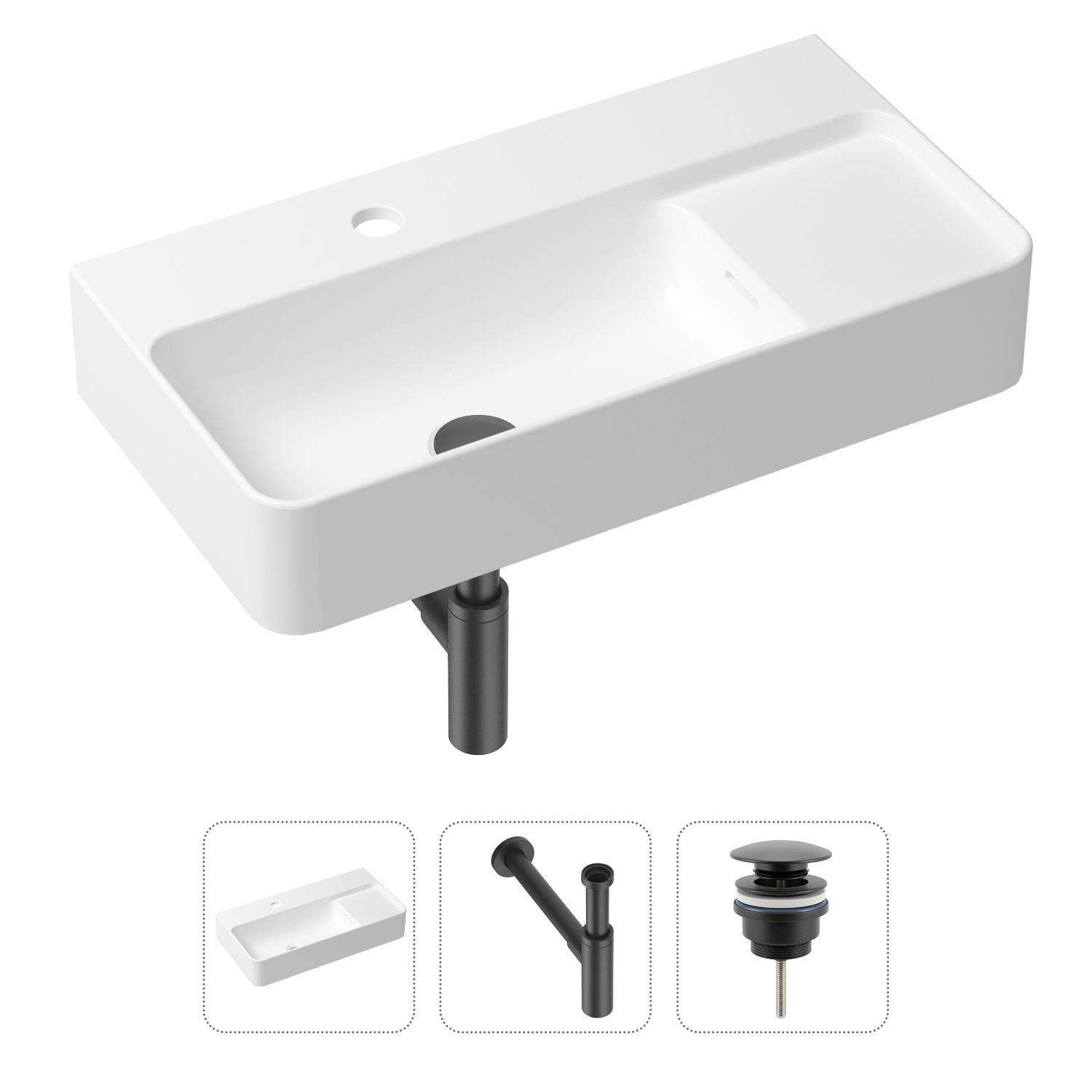 Комплект 3 в 1 Lavinia Boho Bathroom Sink 21520525: накладная фарфоровая раковина 60 см, металлический сифон, донный клапан, Белый, 21520525
Комплект 3 в 1 Lavinia Boho Bathroom Sink 21520525: накладная фарфоровая раковина 60 см, металлический сифон, донный клапан, Белый, 21520525