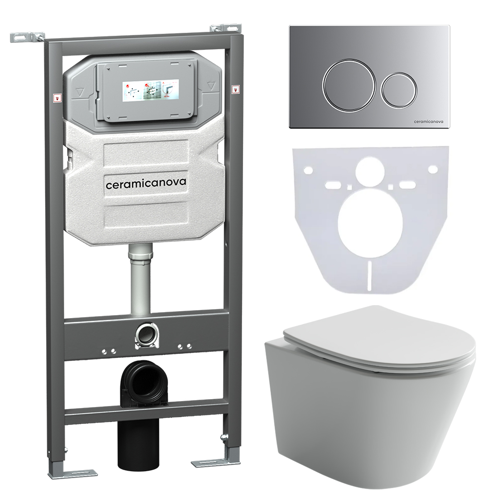 Комплект Ceramicanova Balearica CN6000+панель+инсталляция Envision+кнопка Round CN1001M хром матов, Белый/серый, CN6000
Комплект Ceramicanova Balearica CN6000+панель+инсталляция Envision+кнопка Round CN1001M хром матов, Белый/серый, CN6000